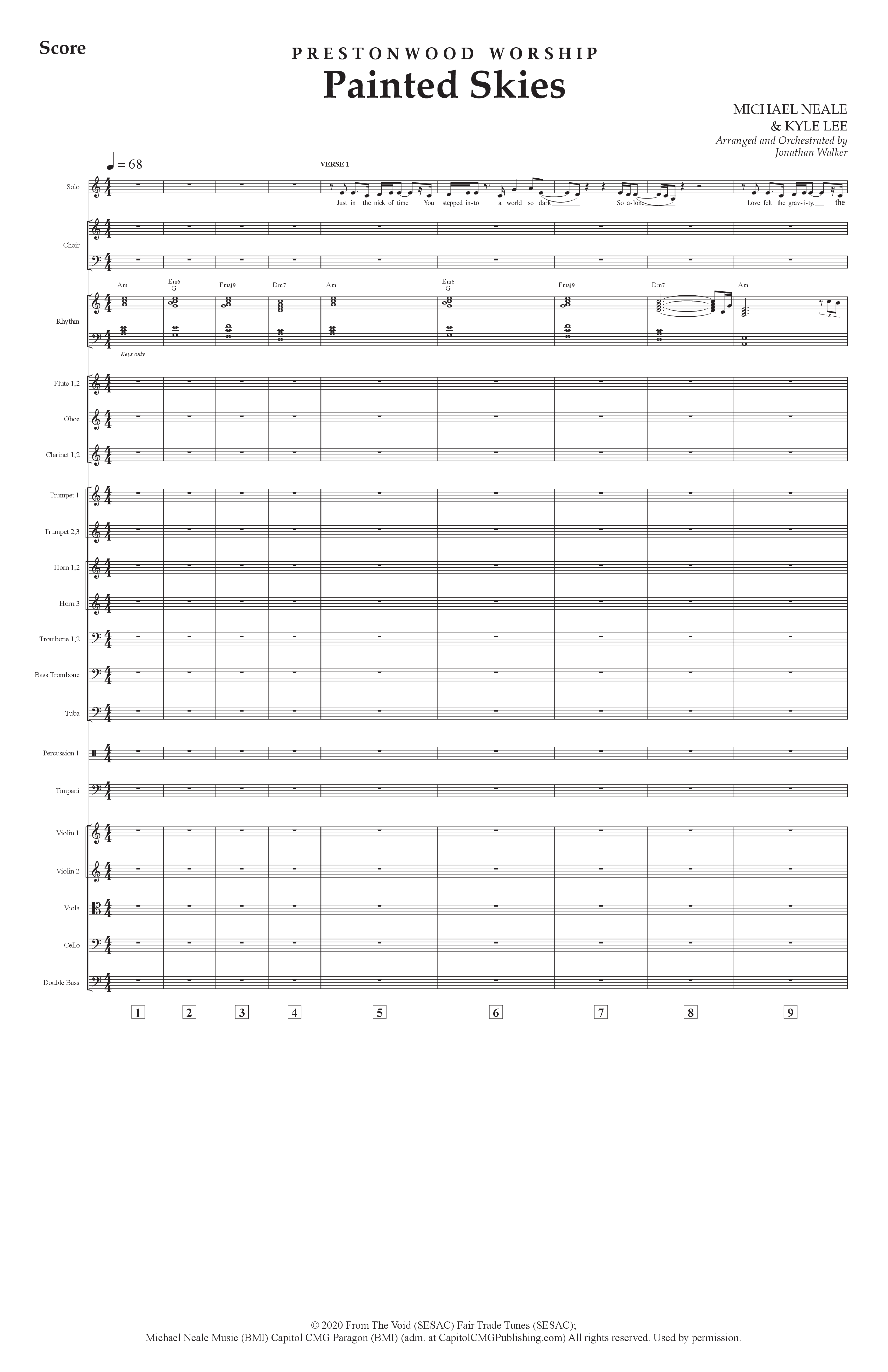 Painted Skies (Choral Anthem SATB) Conductor's Score (Prestonwood Worship)
