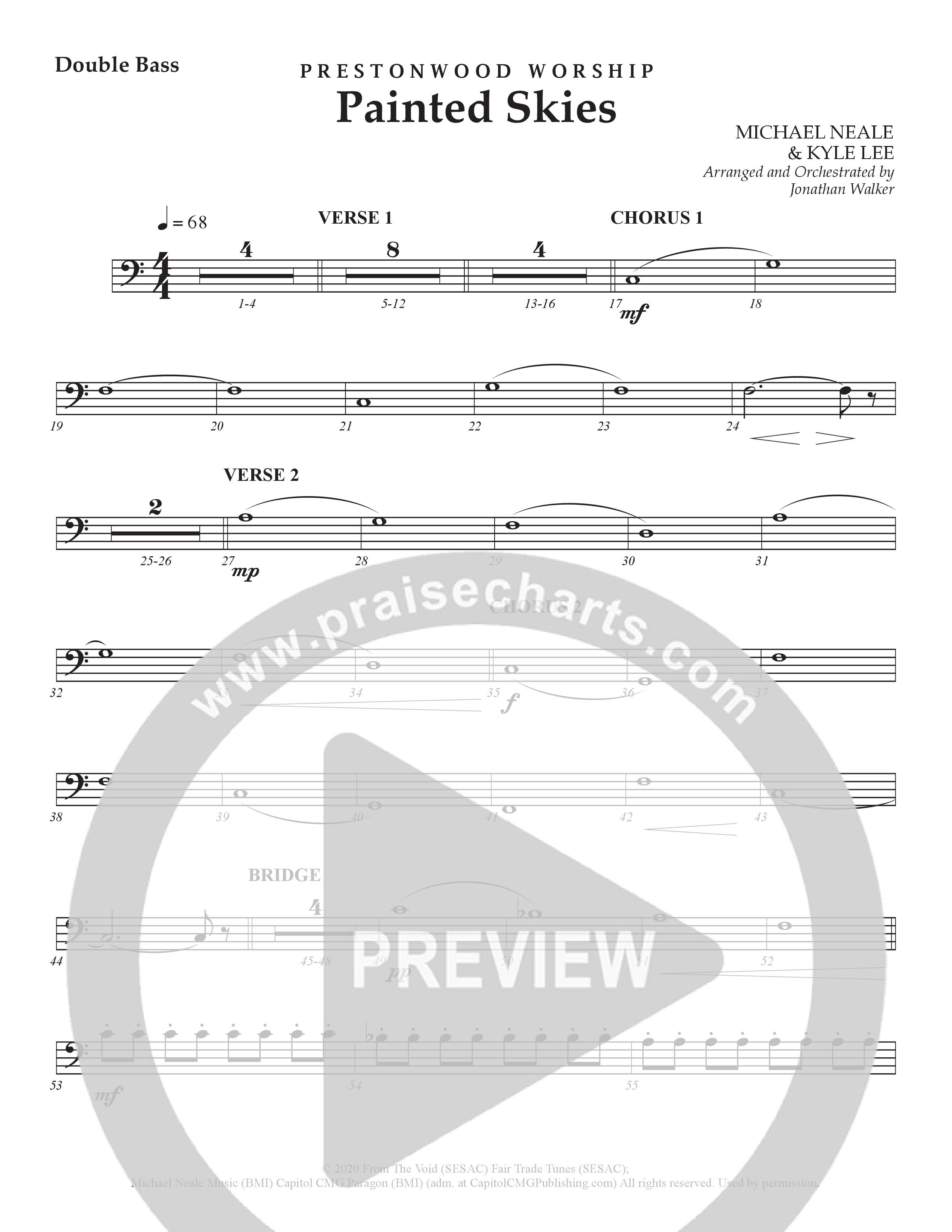 Painted Skies (Choral Anthem SATB) Double Bass (Prestonwood Worship)