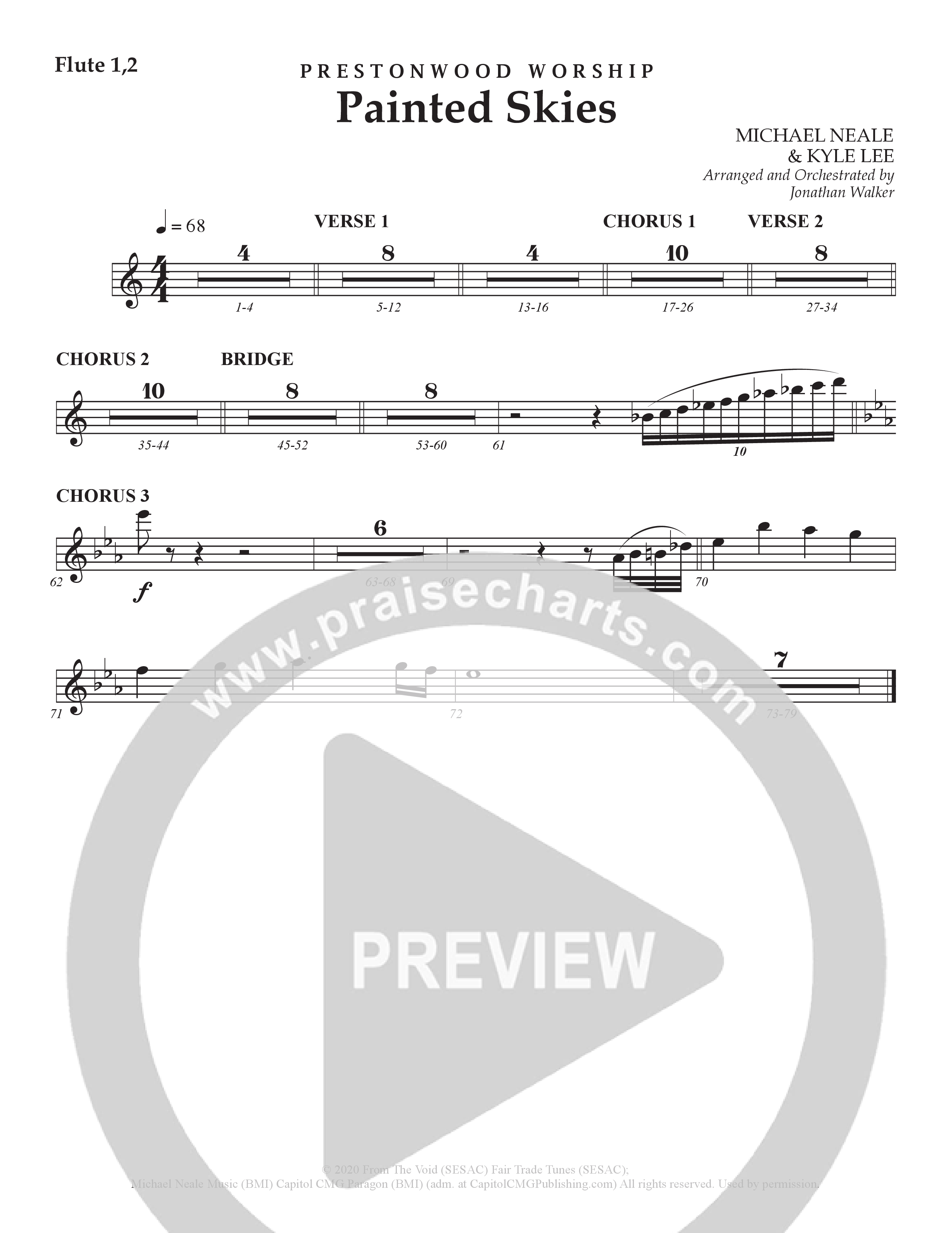 Painted Skies (Choral Anthem SATB) Flute 1/2 (Prestonwood Worship)