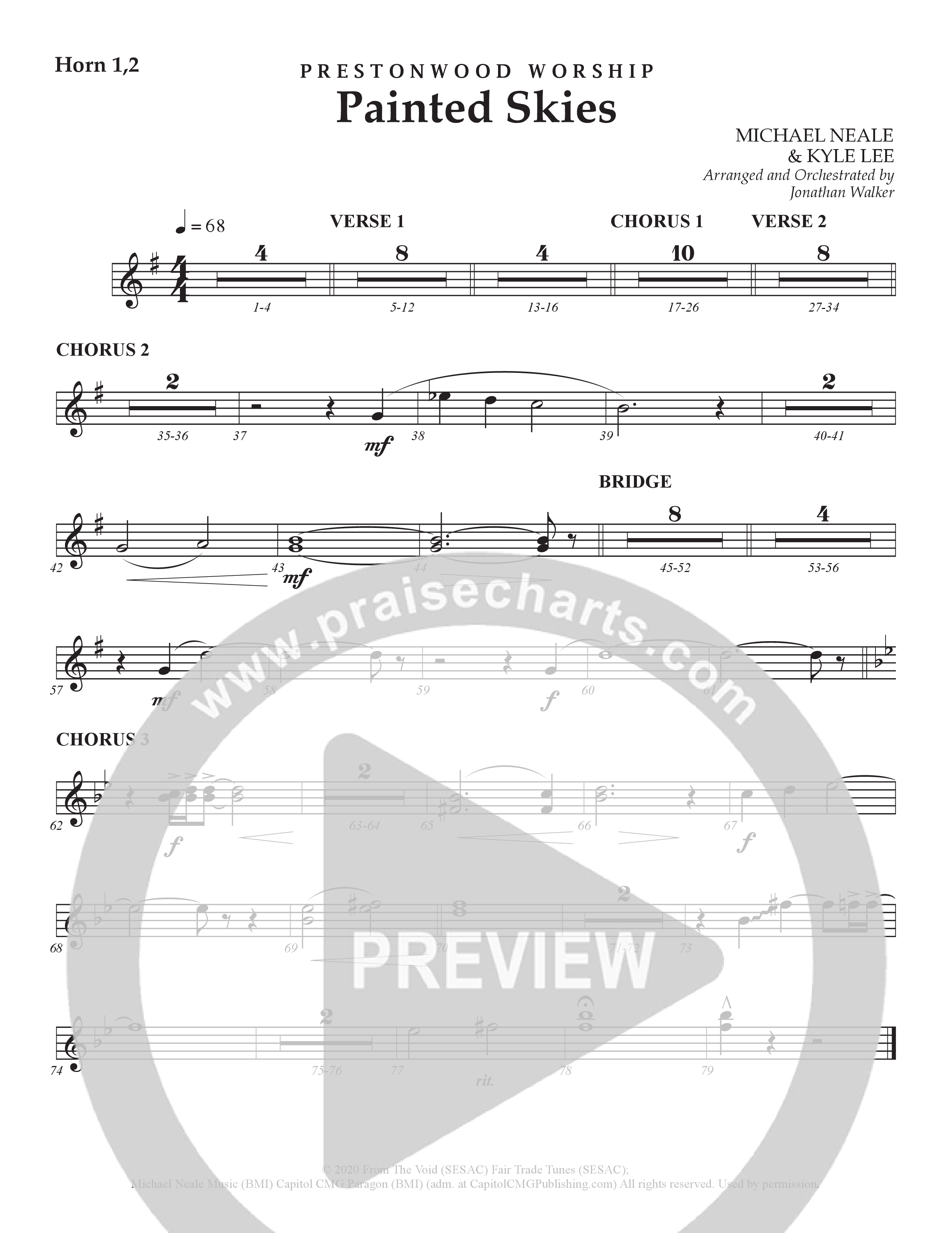 Painted Skies (Choral Anthem SATB) French Horn 1/2 (Prestonwood Worship)