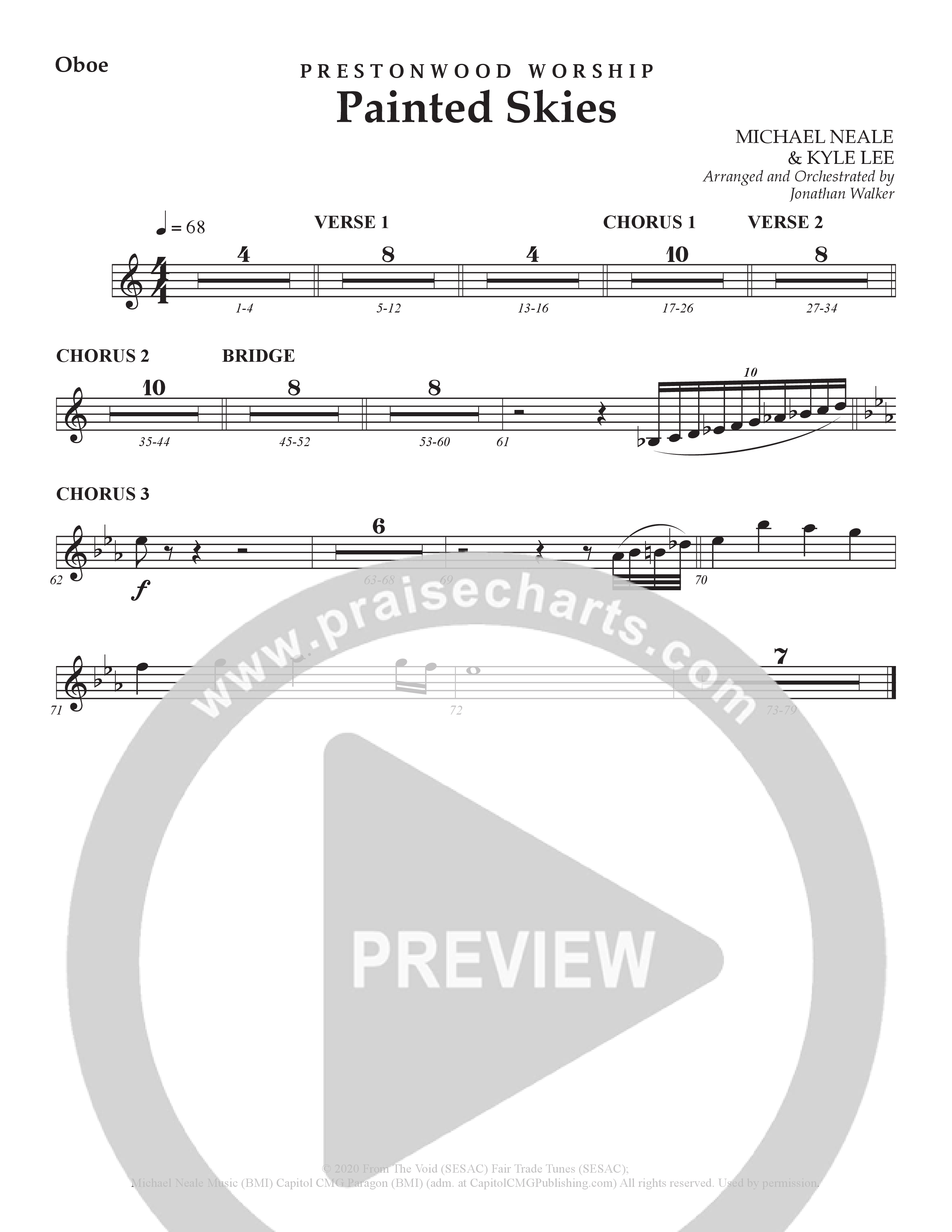 Painted Skies (Choral Anthem SATB) Oboe (Prestonwood Worship)
