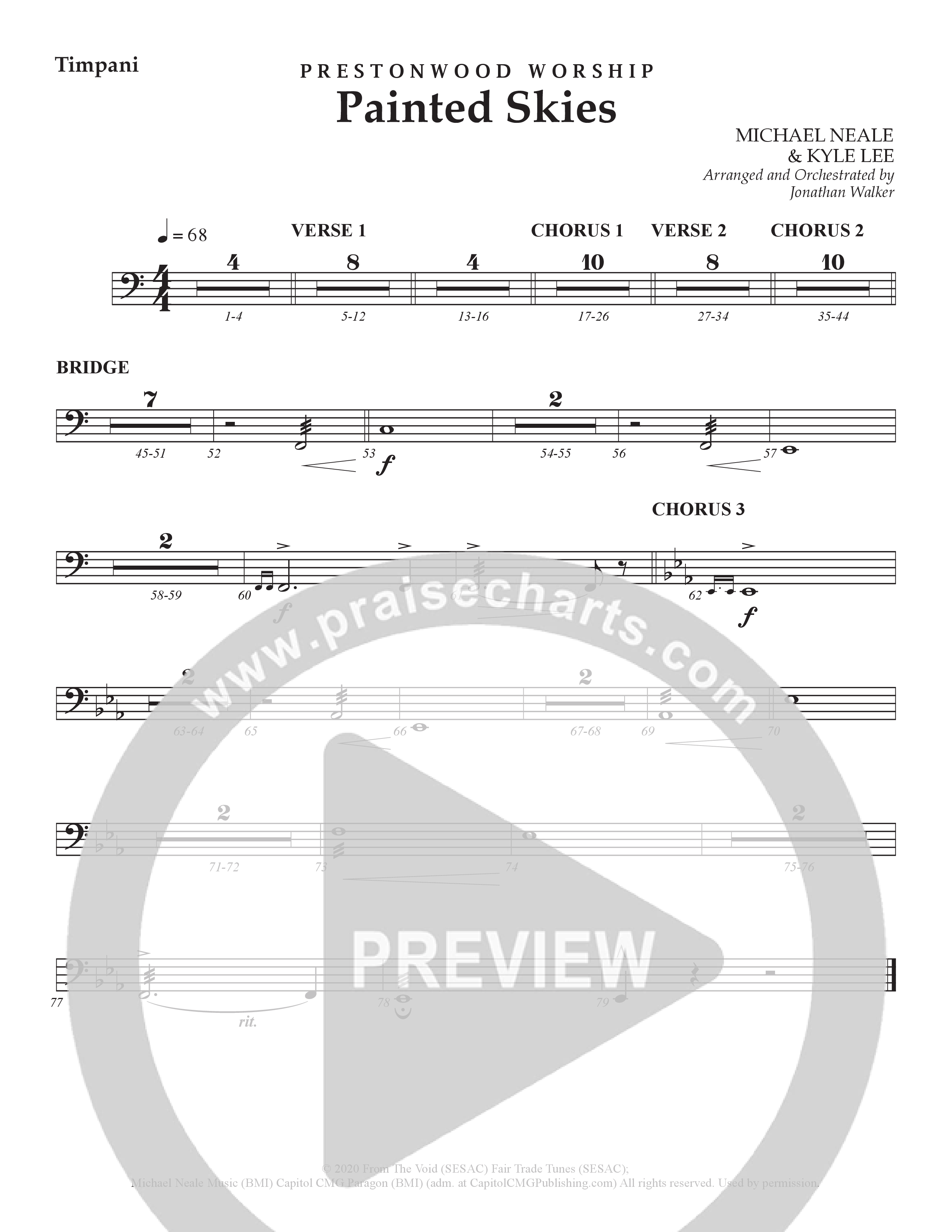 Painted Skies (Choral Anthem SATB) Timpani (Prestonwood Worship)