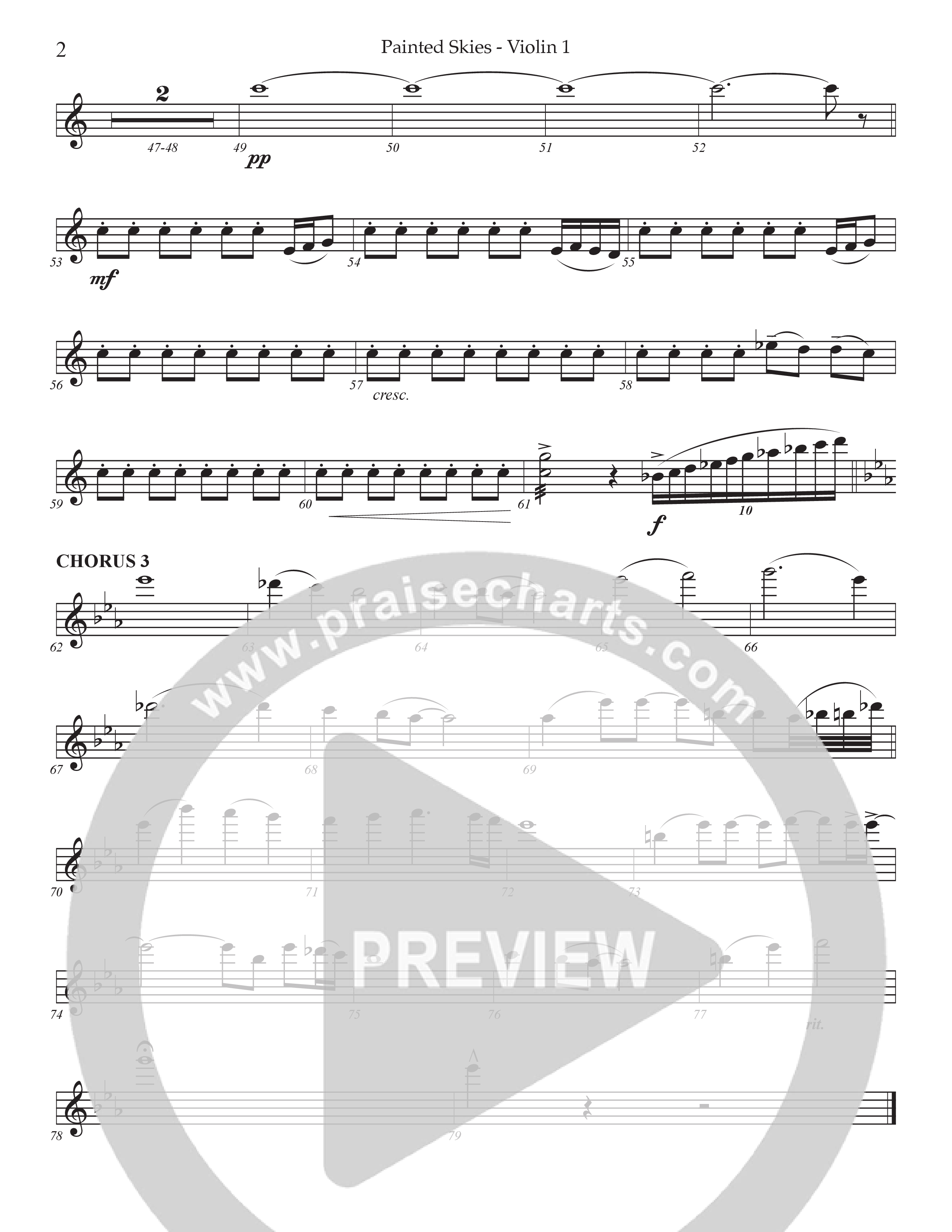 Painted Skies (Choral Anthem SATB) String Ensemble (Prestonwood Worship)