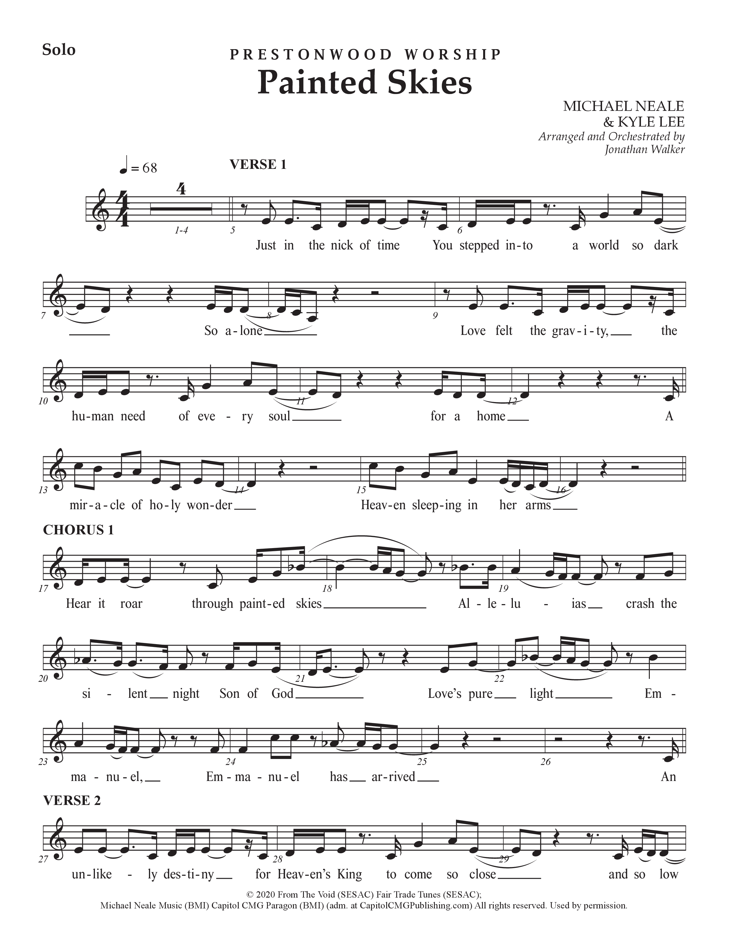 Painted Skies (Choral Anthem SATB) Vocal Solo (Prestonwood Worship)