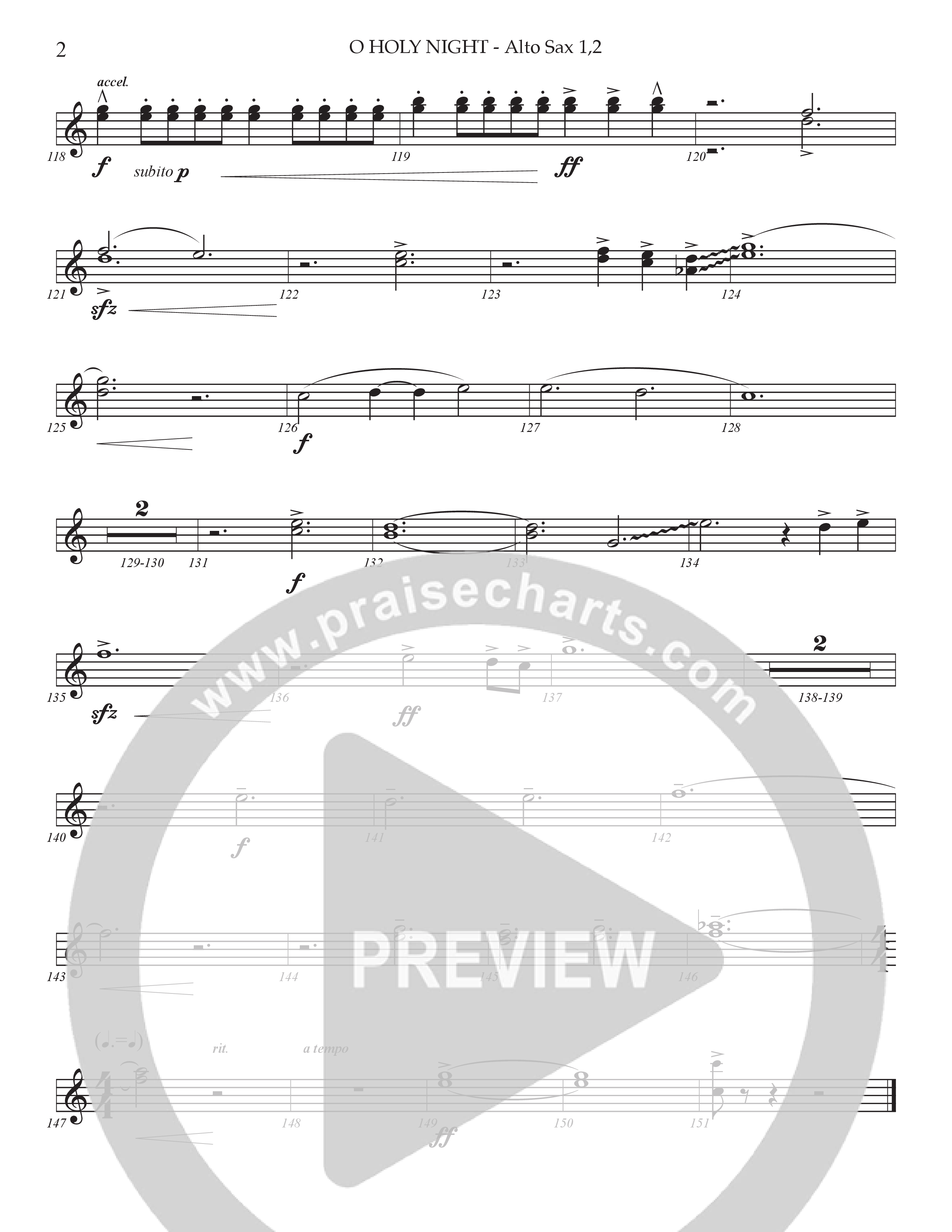 O Holy Night (Choral Anthem SATB) Alto Sax (Prestonwood Worship / Arr. Jonathan Walker)