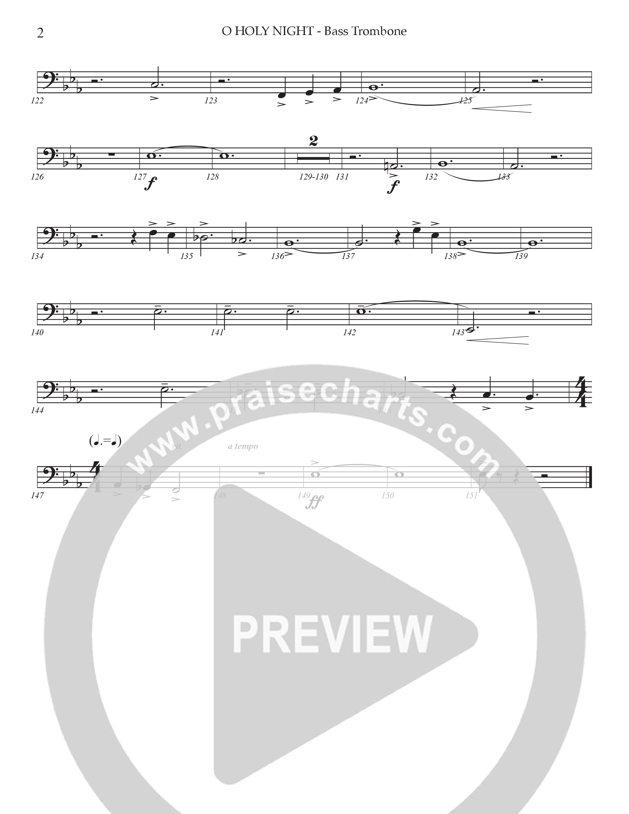 O Holy Night (Choral Anthem SATB) Bass Trombone (Prestonwood Worship / Arr. Jonathan Walker)