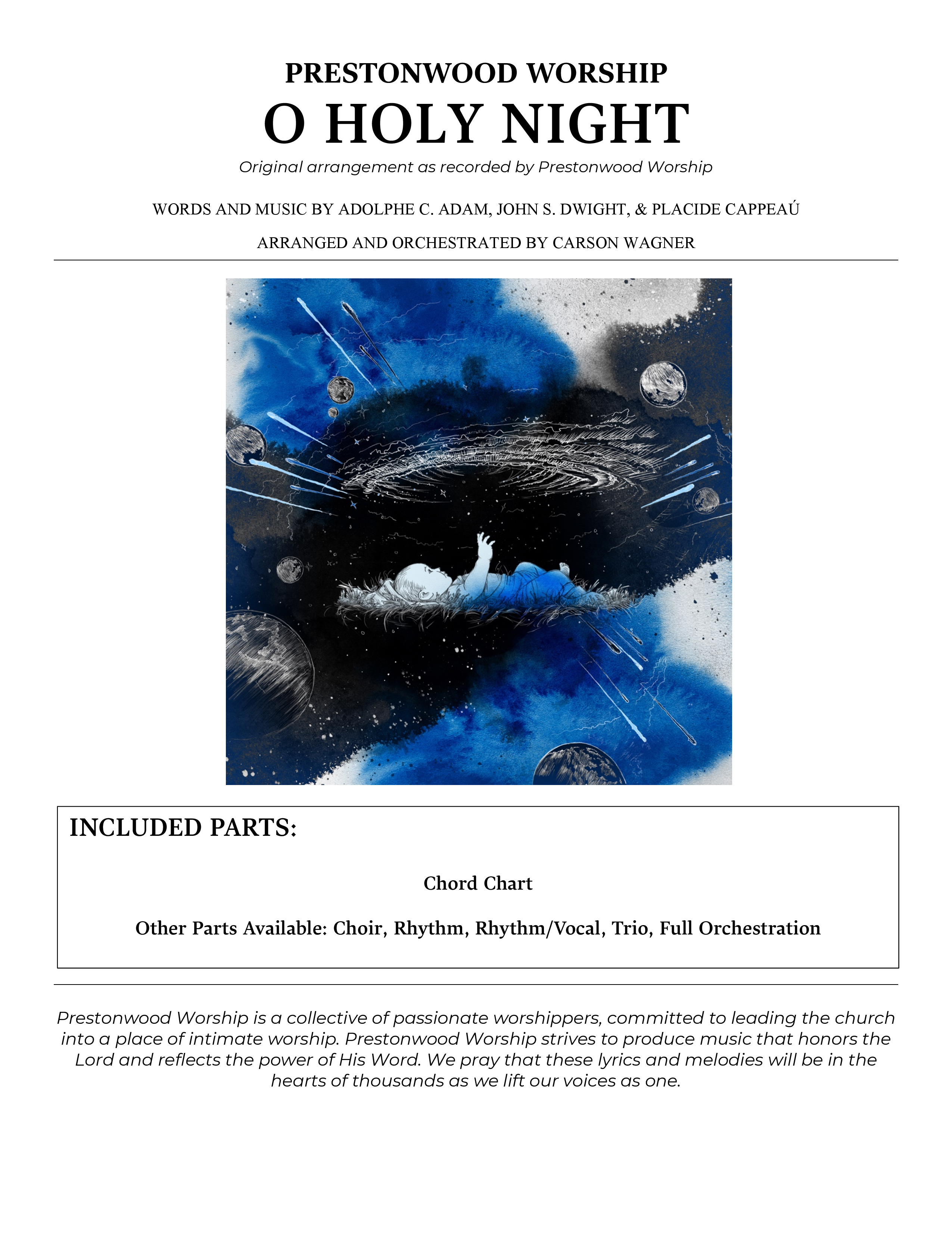 O Holy Night (Choral Anthem SATB) Chords & Lyrics (Prestonwood Worship / Arr. Jonathan Walker)