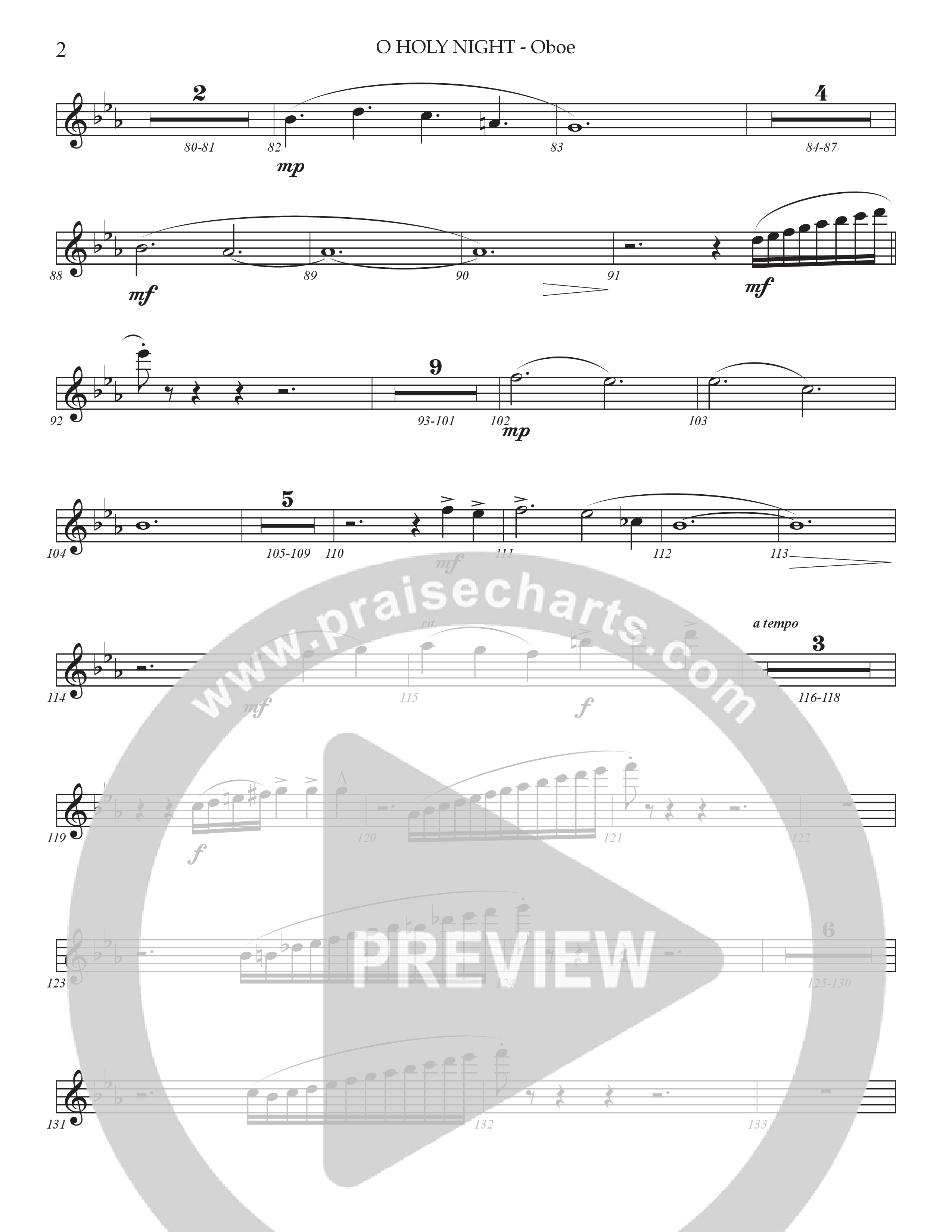 O Holy Night (Choral Anthem SATB) Oboe (Prestonwood Worship / Arr. Jonathan Walker)