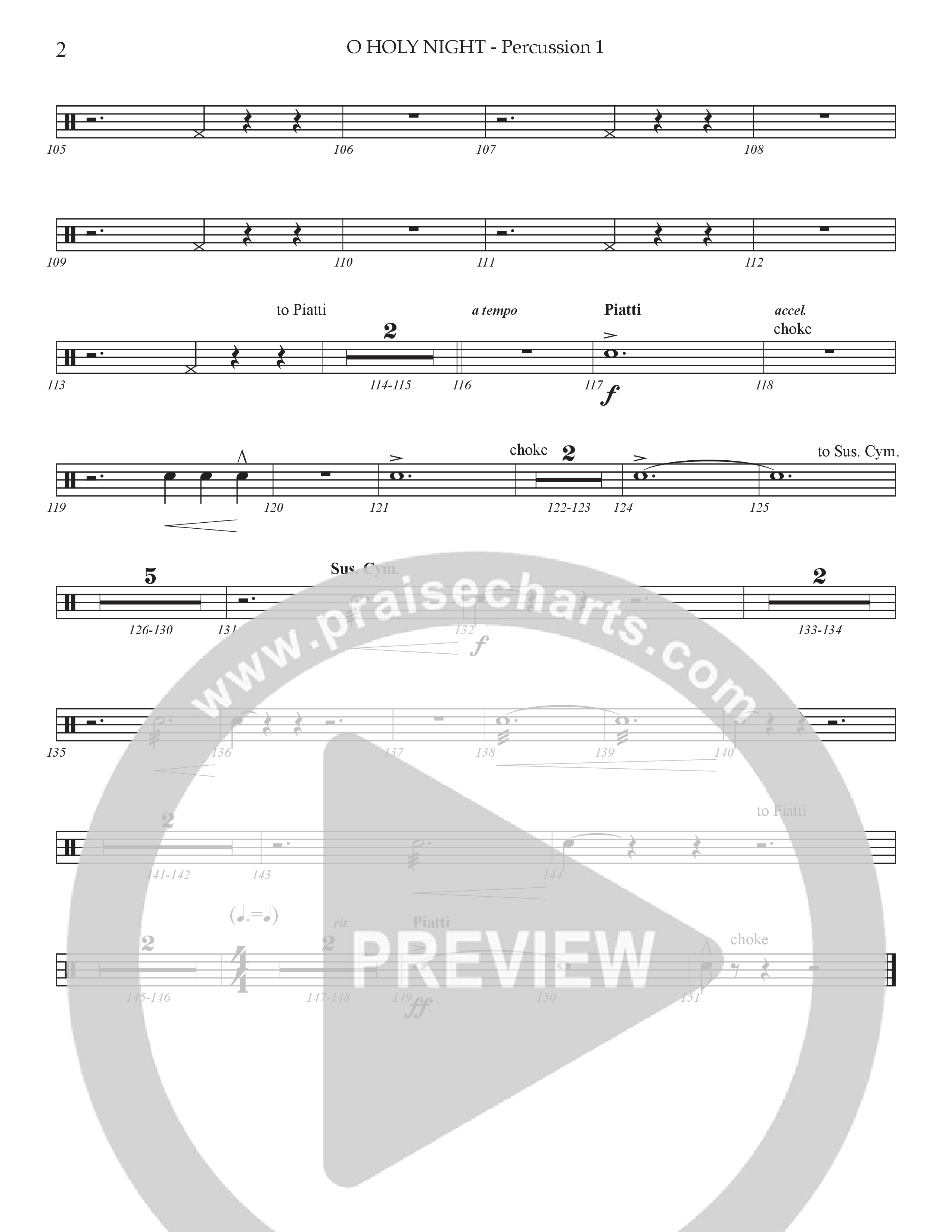 O Holy Night (Choral Anthem SATB) Percussion (Prestonwood Worship / Arr. Jonathan Walker)