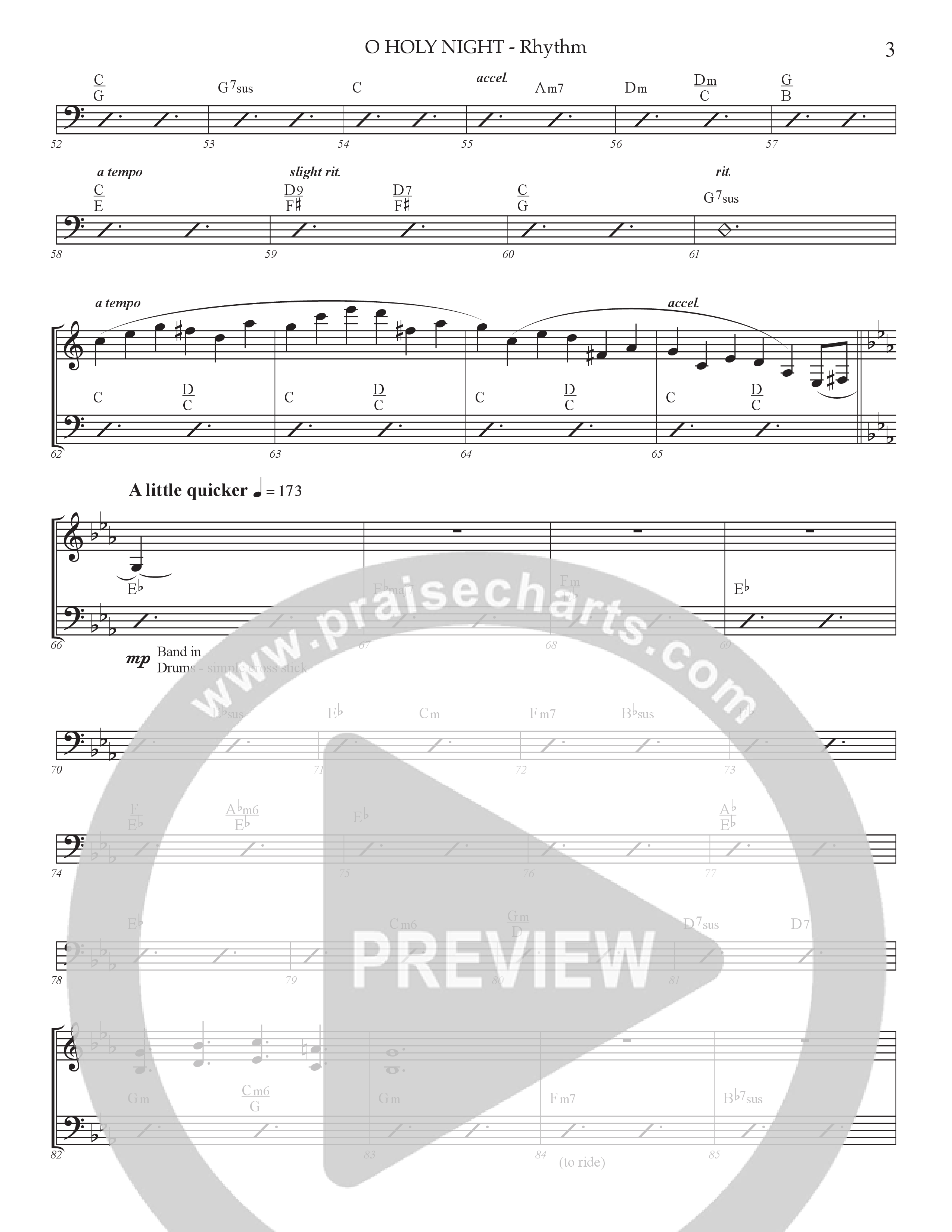 O Holy Night (Choral Anthem SATB) Rhythm Chart (Prestonwood Worship / Arr. Jonathan Walker)