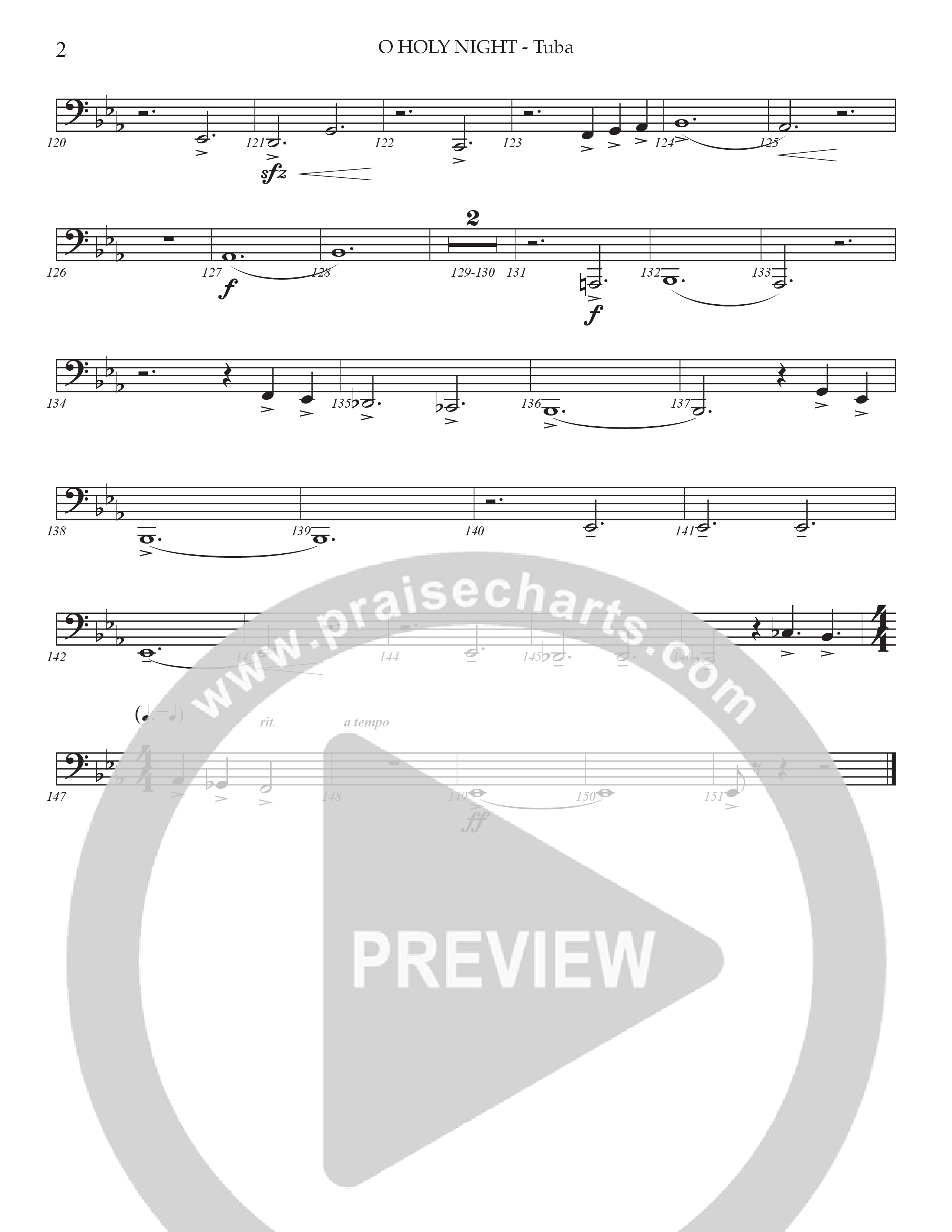 O Holy Night (Choral Anthem SATB) Tuba (Prestonwood Worship / Arr. Jonathan Walker)