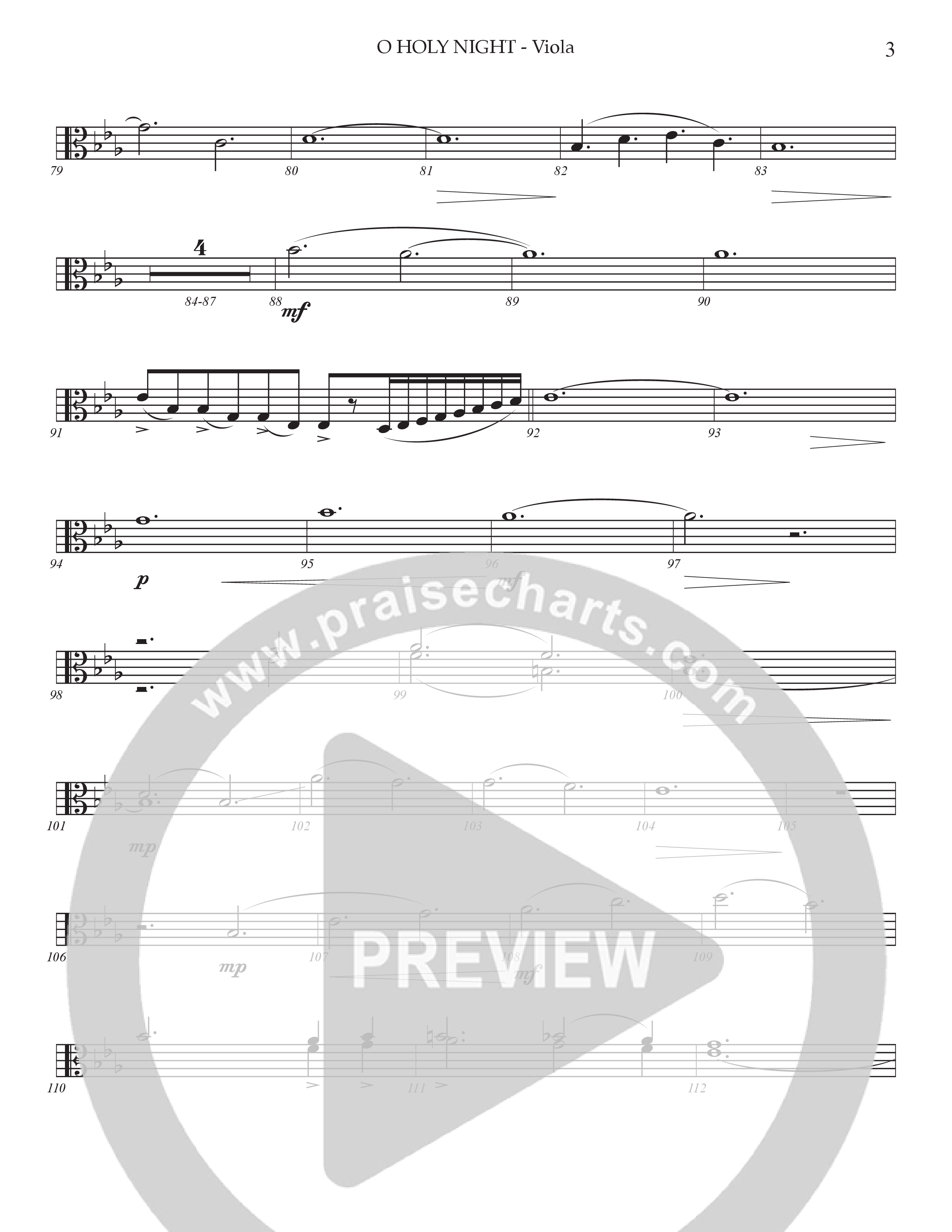 O Holy Night (Choral Anthem SATB) Viola (Prestonwood Worship / Arr. Jonathan Walker)
