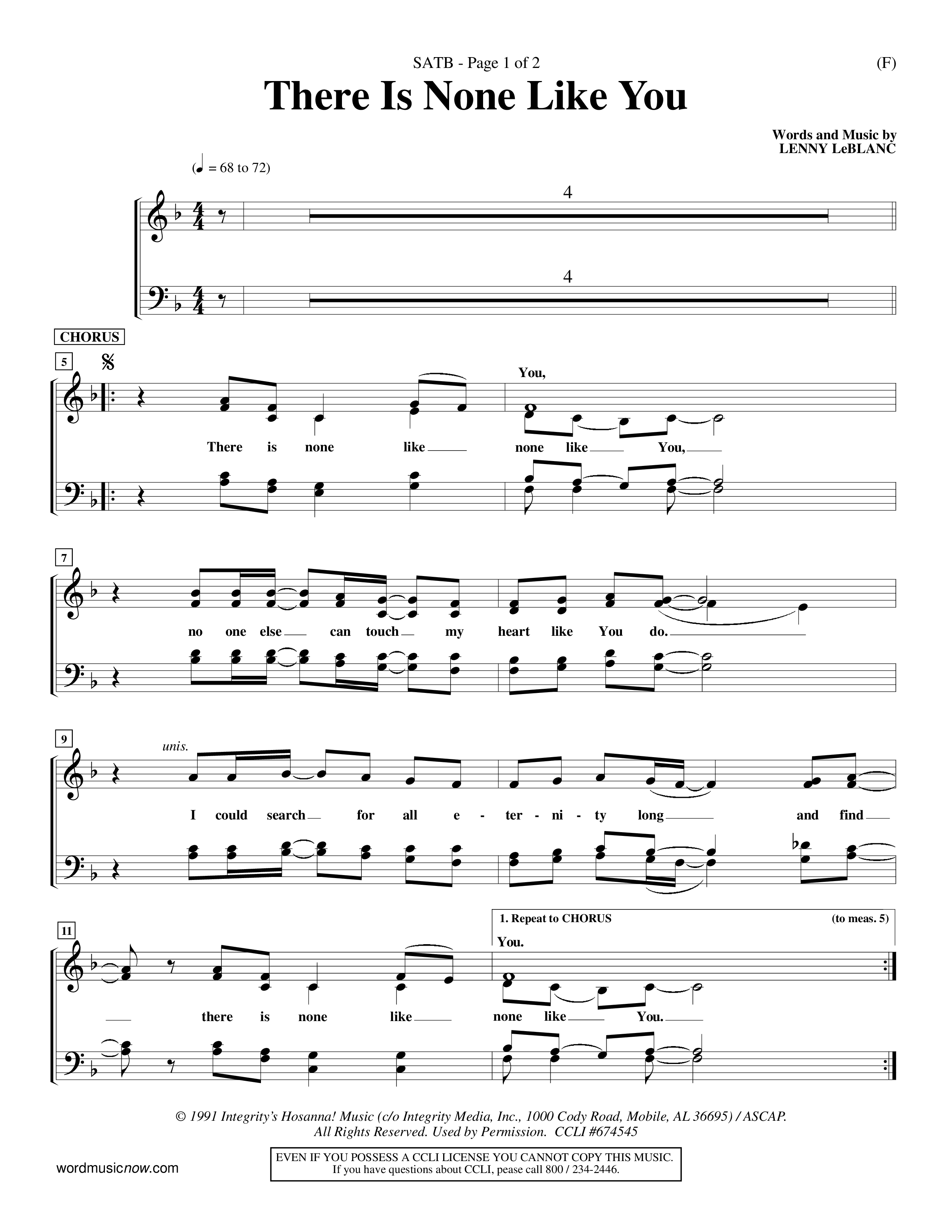 There Is None Like You (Choral Anthem SATB) Choir Sheet (SATB) (Word Music Choral / Orch. Ed Hogan)