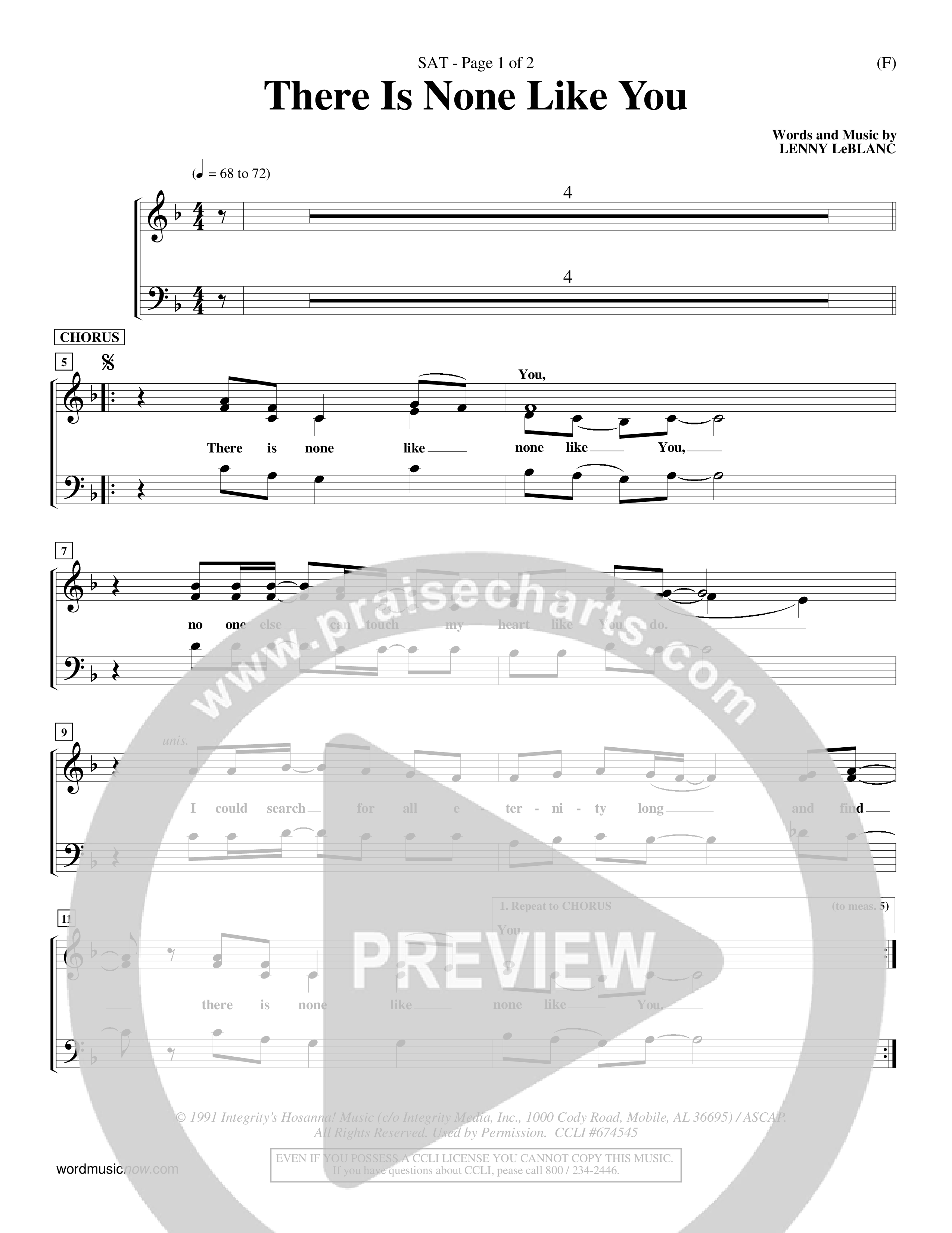 There Is None Like You (Choral Anthem SATB) Choir Sheet (SATB) (Word Music Choral / Orch. Ed Hogan)