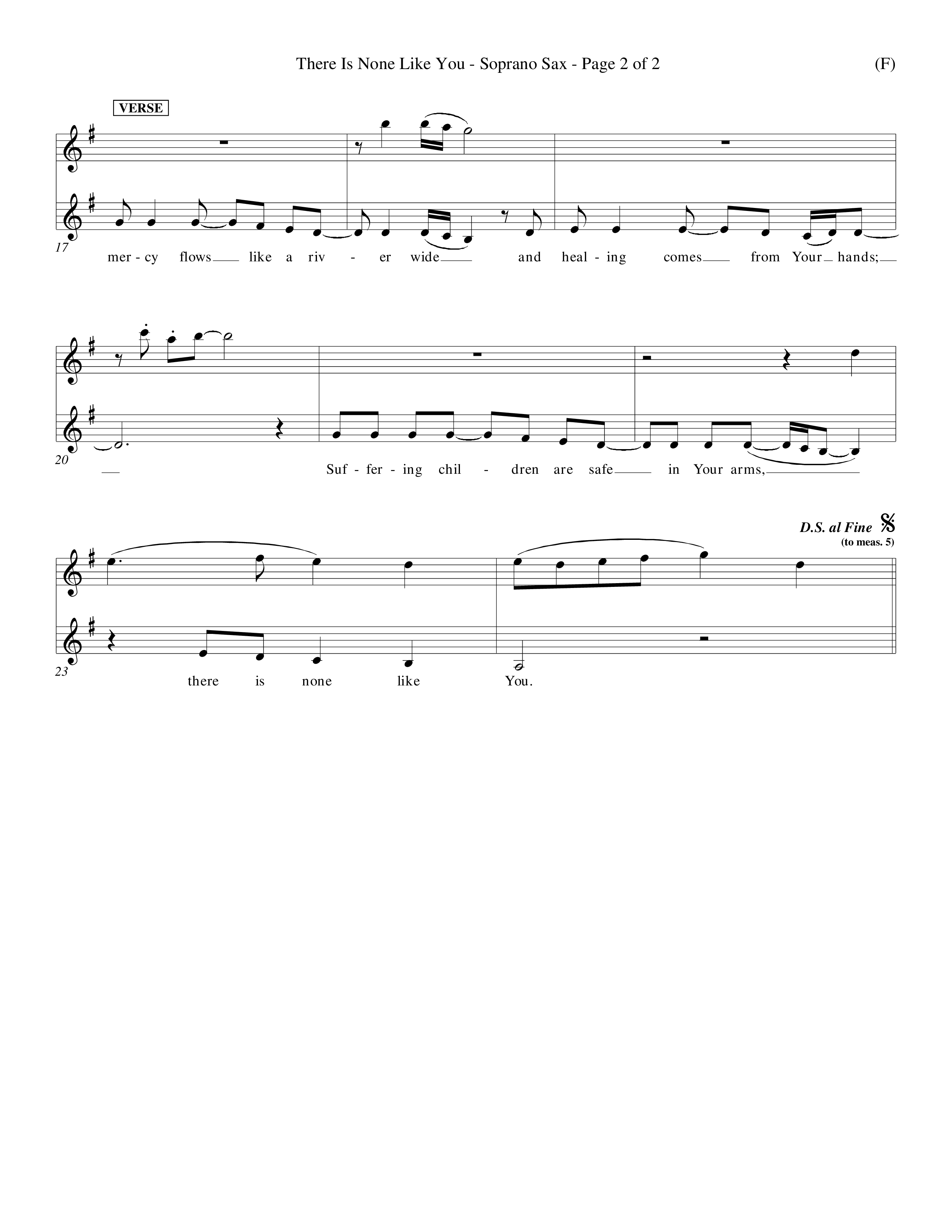 There Is None Like You (Choral Anthem SATB) Saxophone (Word Music Choral / Orch. Ed Hogan)