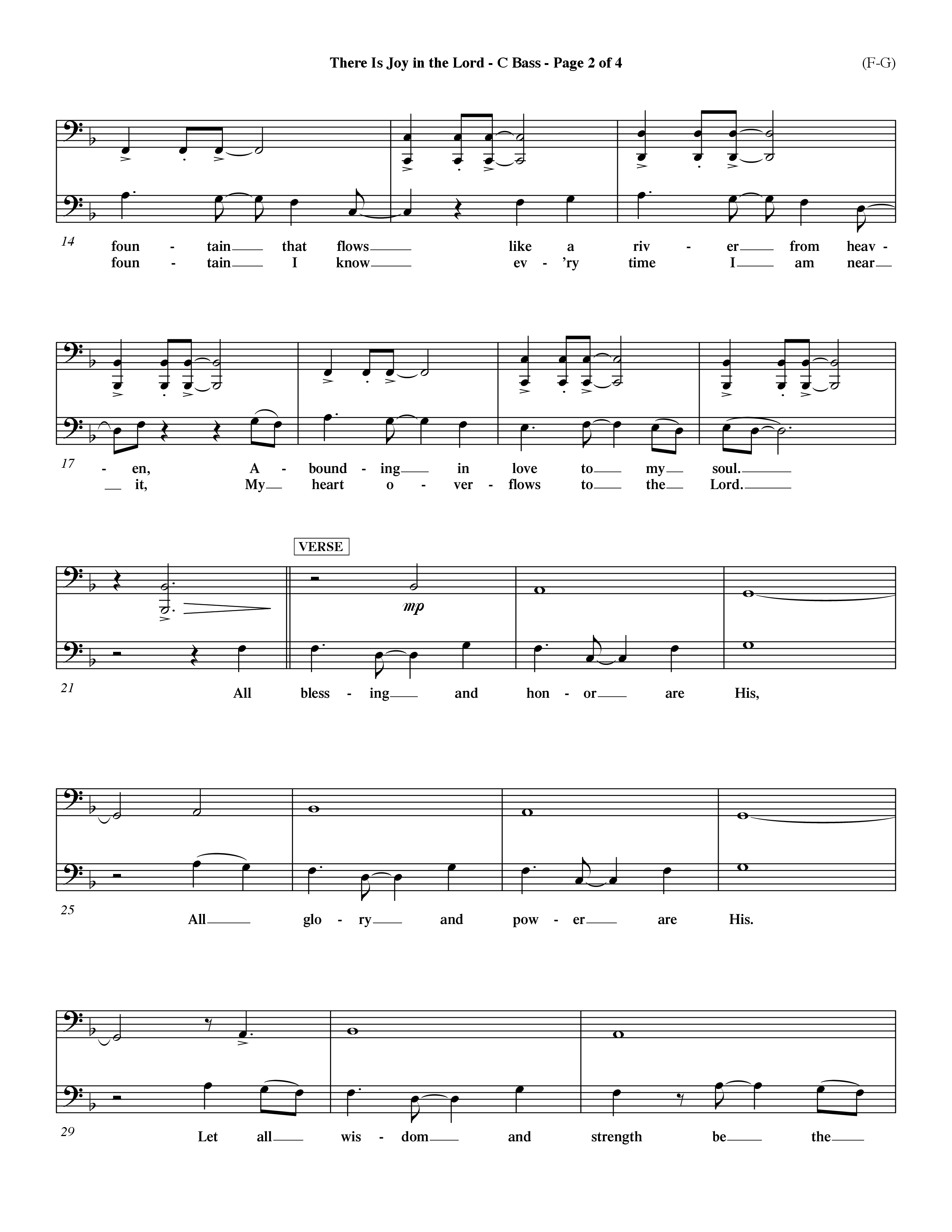 There Is Joy In The Lord (Choral Anthem SATB) Contrabass (Word Music Choral / Orch. Billy Payne)