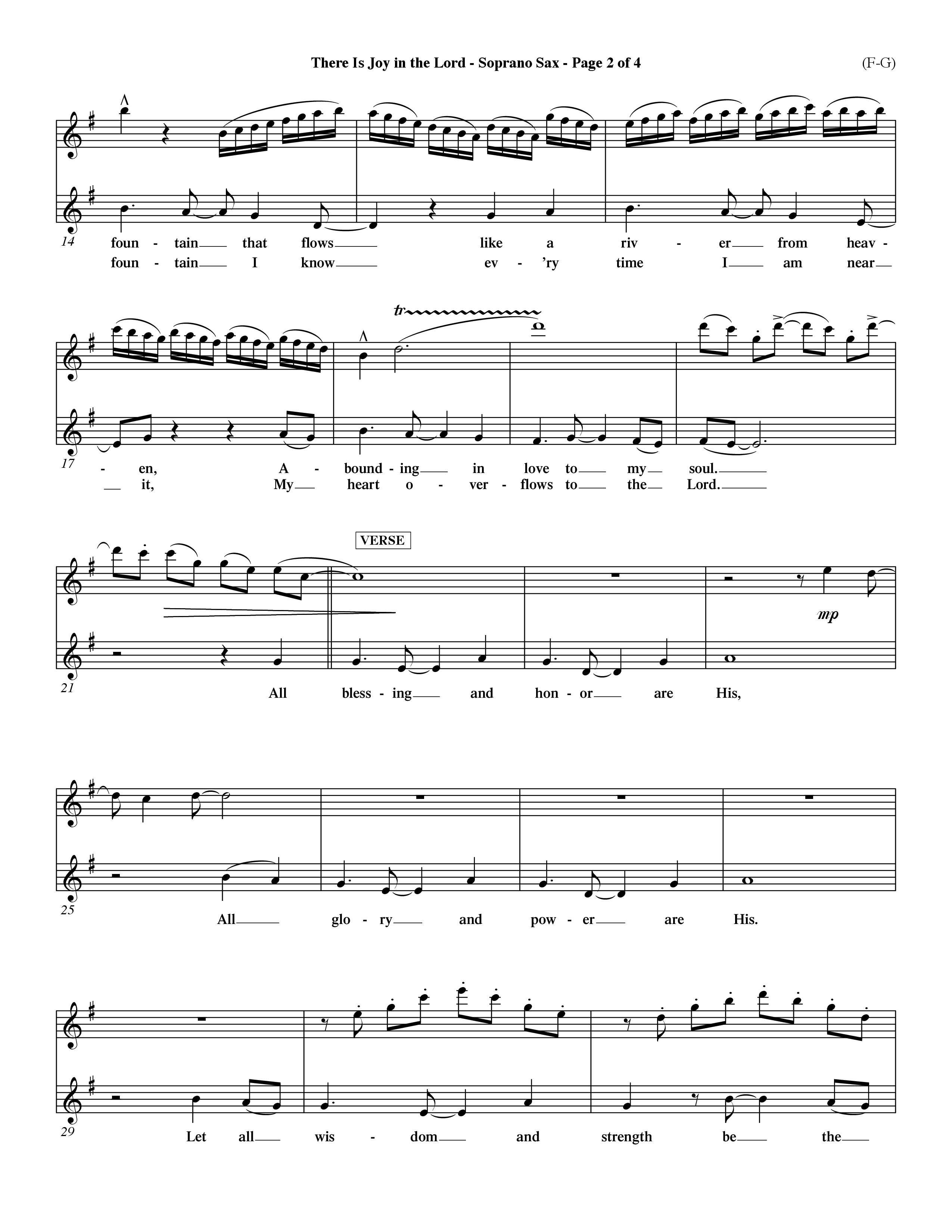 There Is Joy In The Lord (Choral Anthem SATB) Saxophone (Word Music Choral / Orch. Billy Payne)