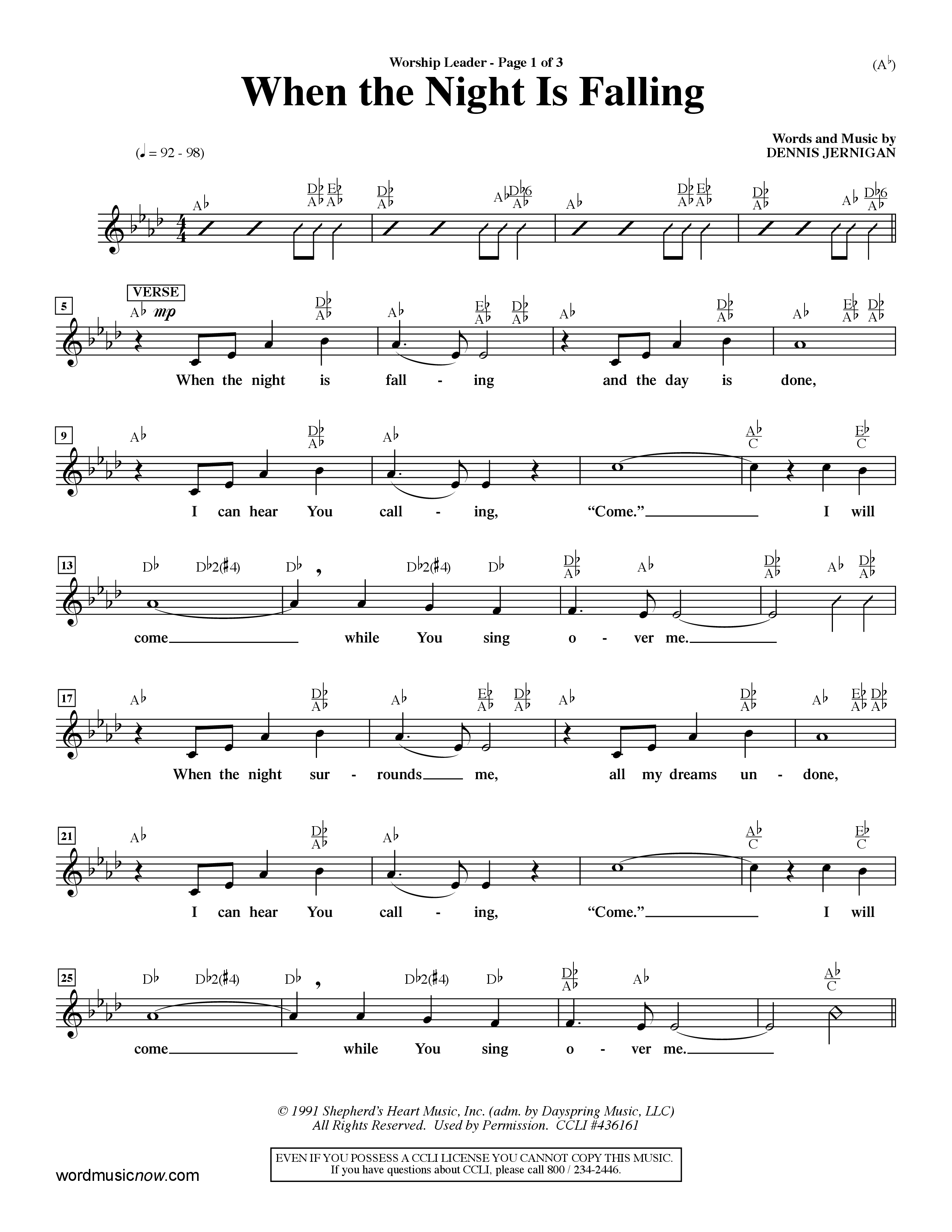 When The Night Is Falling (Choral Anthem SATB) Rhythm Pack (Word Music Choral / Orch. Keith Christopher)