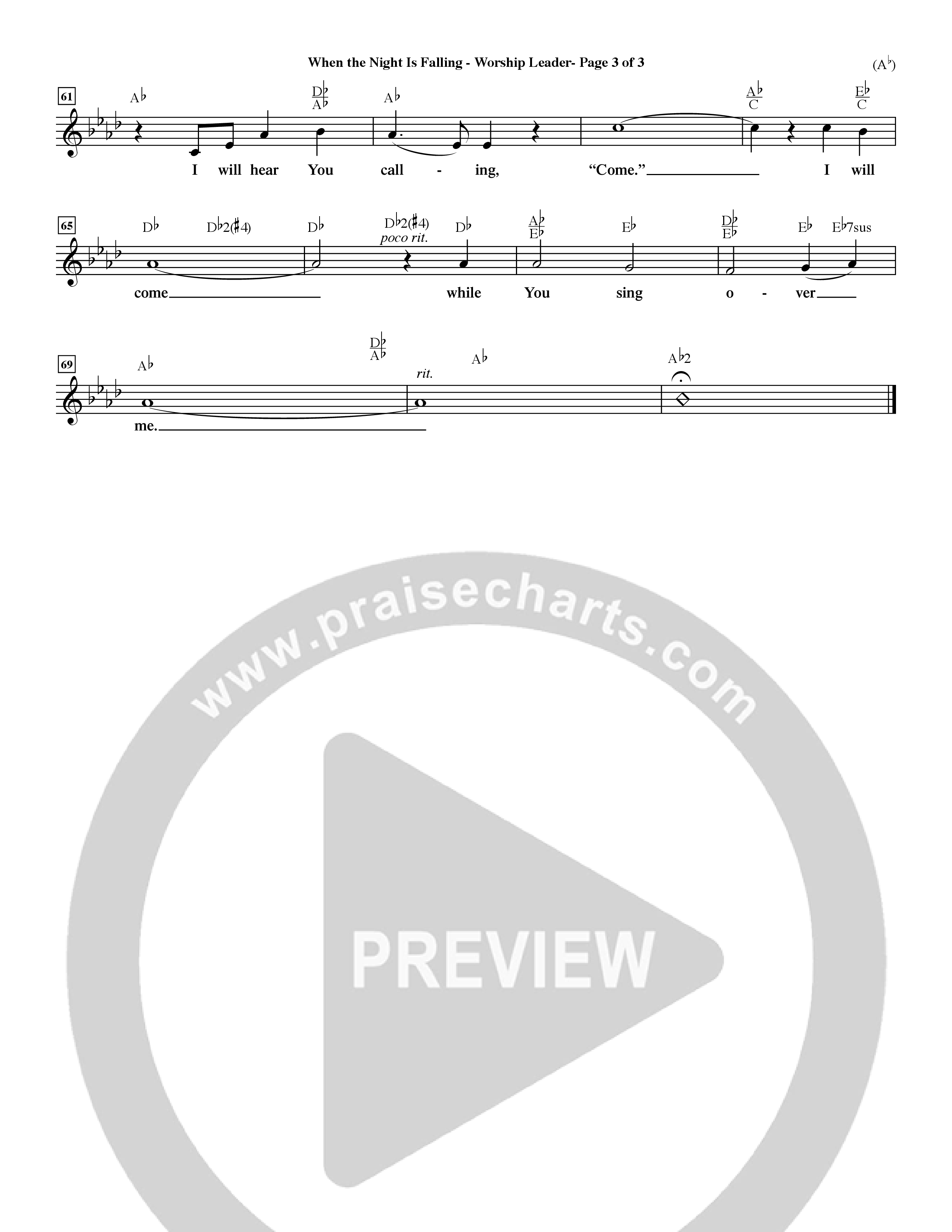 When The Night Is Falling (Choral Anthem SATB) Rhythm Pack (Word Music Choral / Orch. Keith Christopher)