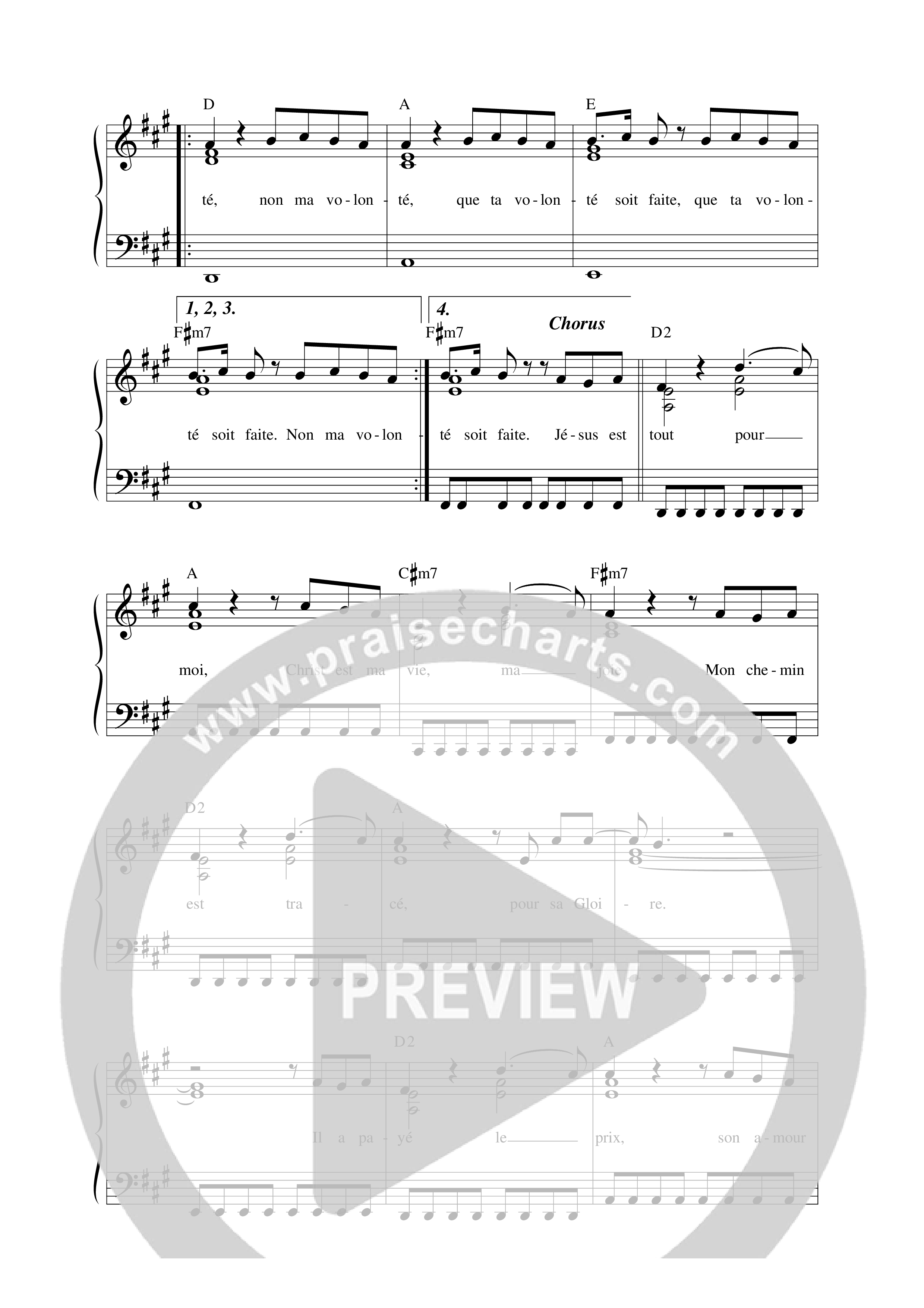 Pour sa Gloire Lead Sheet Melody (Matt Marvane / RESISTANCE / Eglise SOS Lyon)