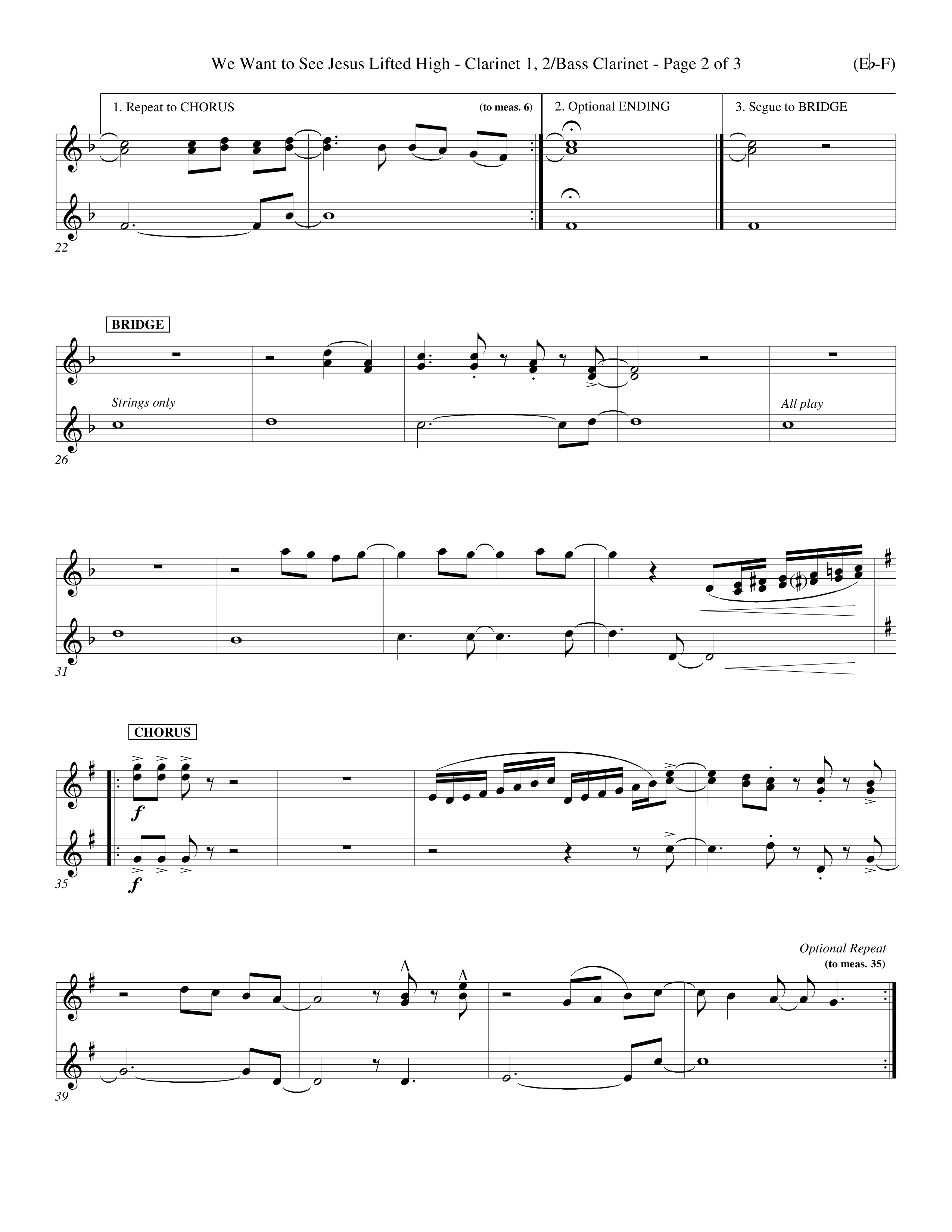 We Want To See Jesus Lifted High (Choral Anthem SATB) Clarinet 1/2, Bass Clarinet (Word Music Choral / Orch. Keith Wilbanks / Orch. Keith Christopher)