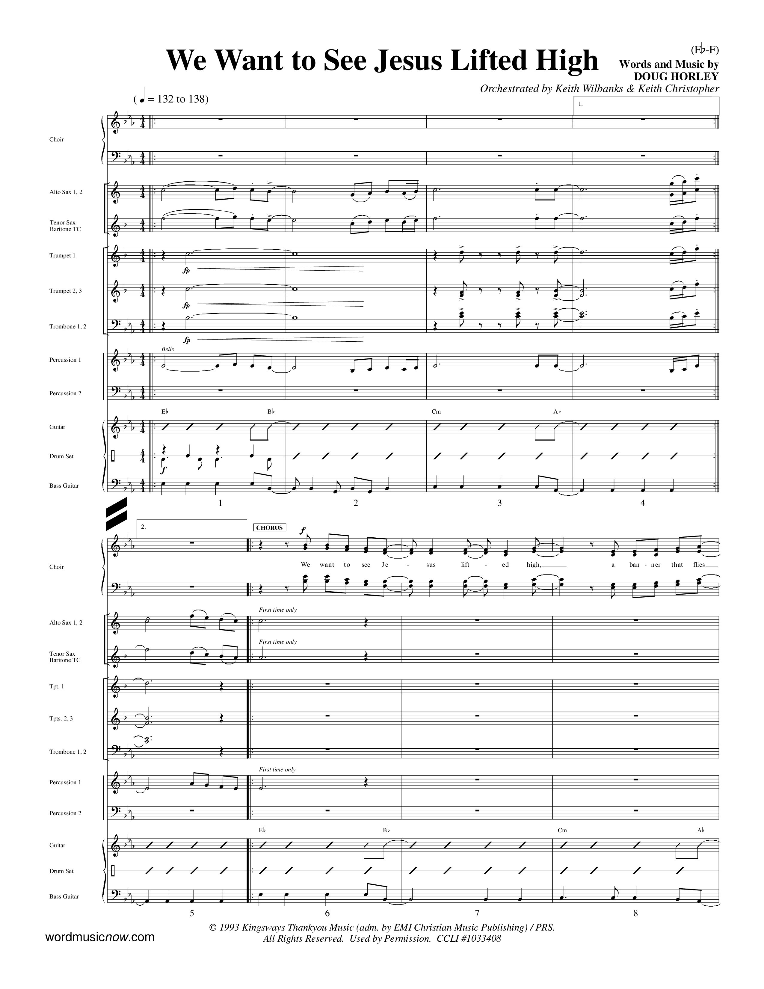 We Want To See Jesus Lifted High (Choral Anthem SATB) Conductor's Score (Word Music Choral / Orch. Keith Wilbanks / Orch. Keith Christopher)