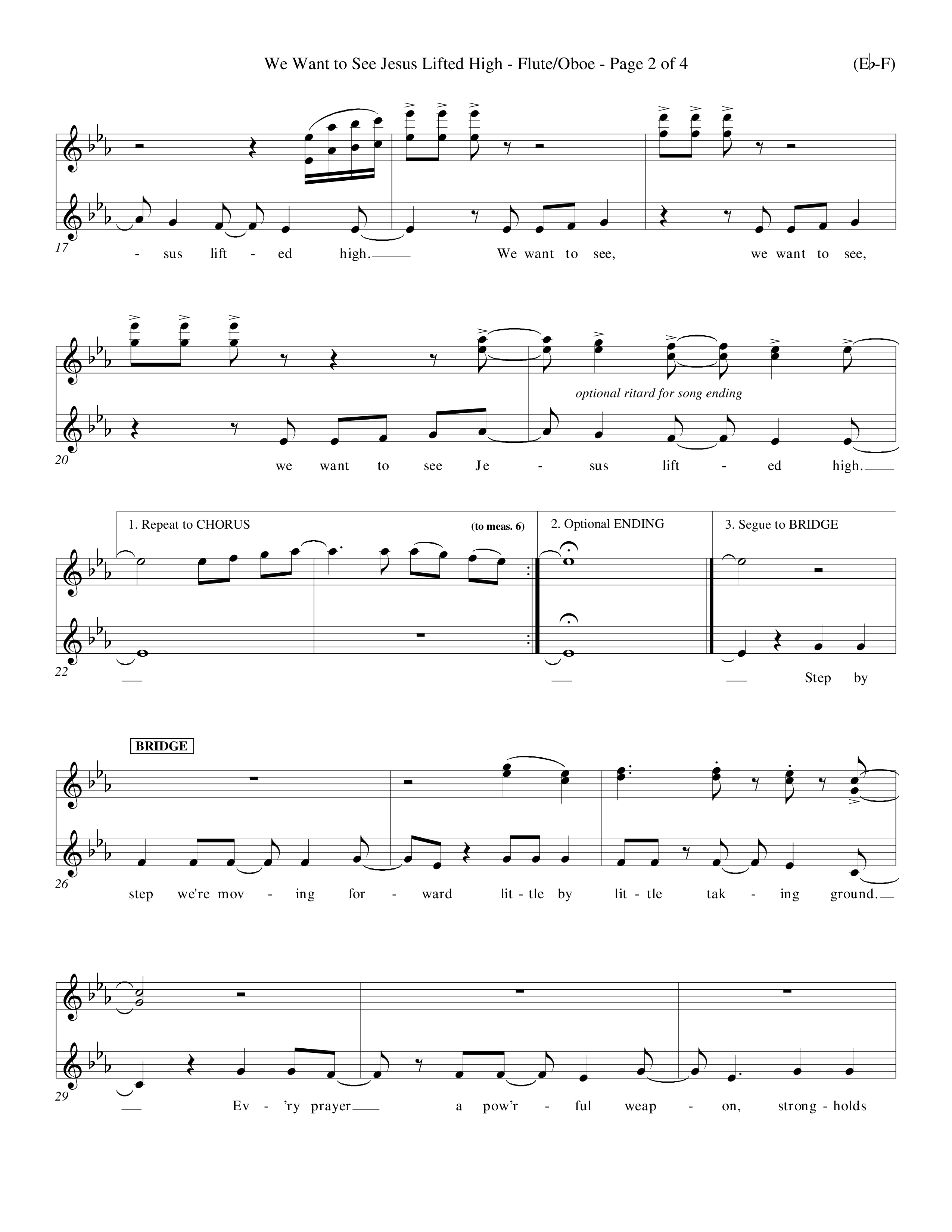 We Want To See Jesus Lifted High (Choral Anthem SATB) Flute/Oboe (Word Music Choral / Orch. Keith Wilbanks / Orch. Keith Christopher)