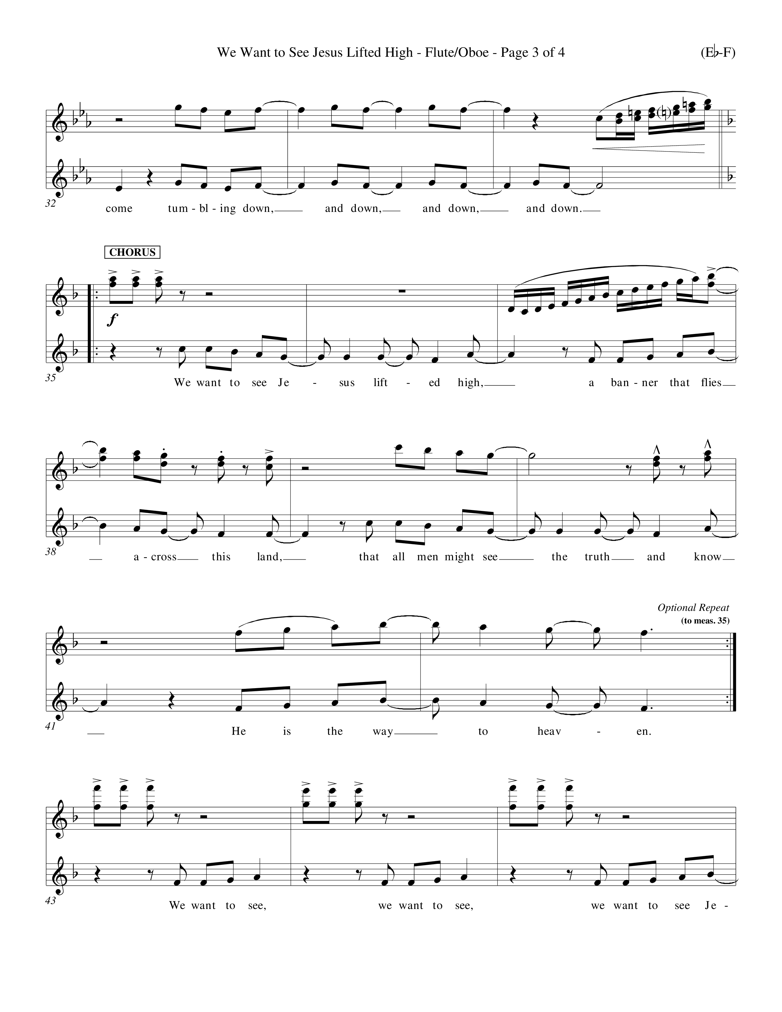 We Want To See Jesus Lifted High (Choral Anthem SATB) Flute/Oboe (Word Music Choral / Orch. Keith Wilbanks / Orch. Keith Christopher)