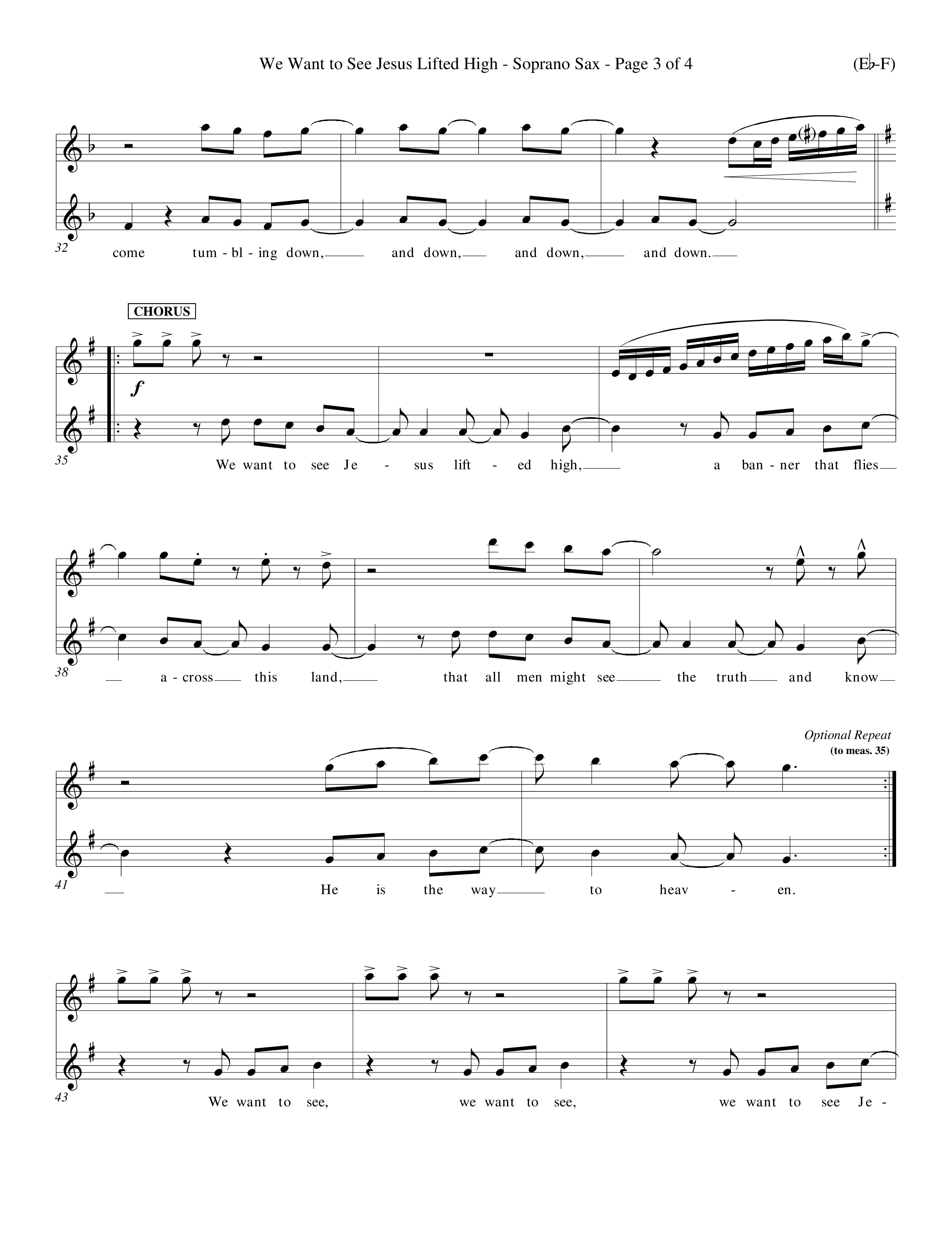 We Want To See Jesus Lifted High (Choral Anthem SATB) Saxophone (Word Music Choral / Orch. Keith Wilbanks / Orch. Keith Christopher)
