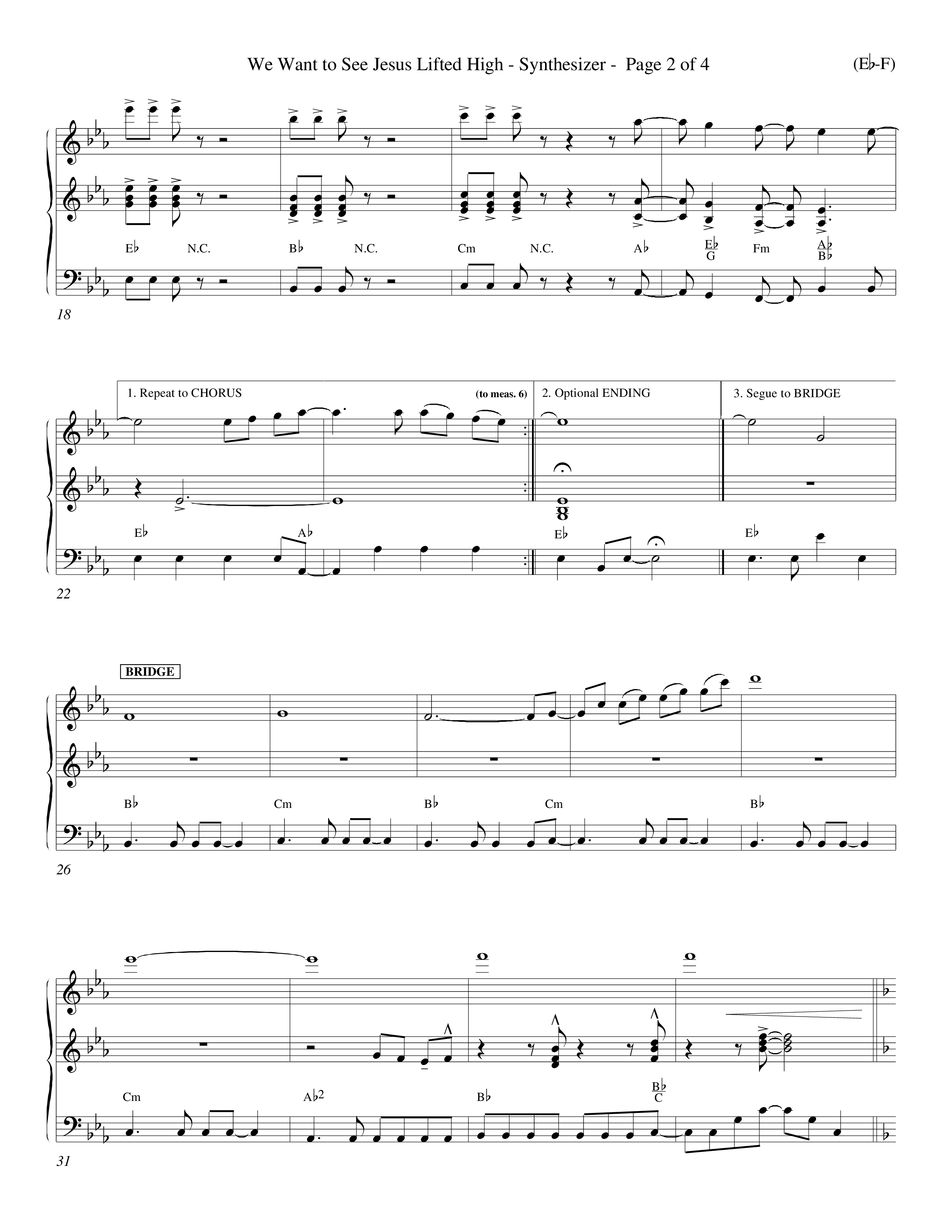 We Want To See Jesus Lifted High (Choral Anthem SATB) Synth (Word Music Choral / Orch. Keith Wilbanks / Orch. Keith Christopher)