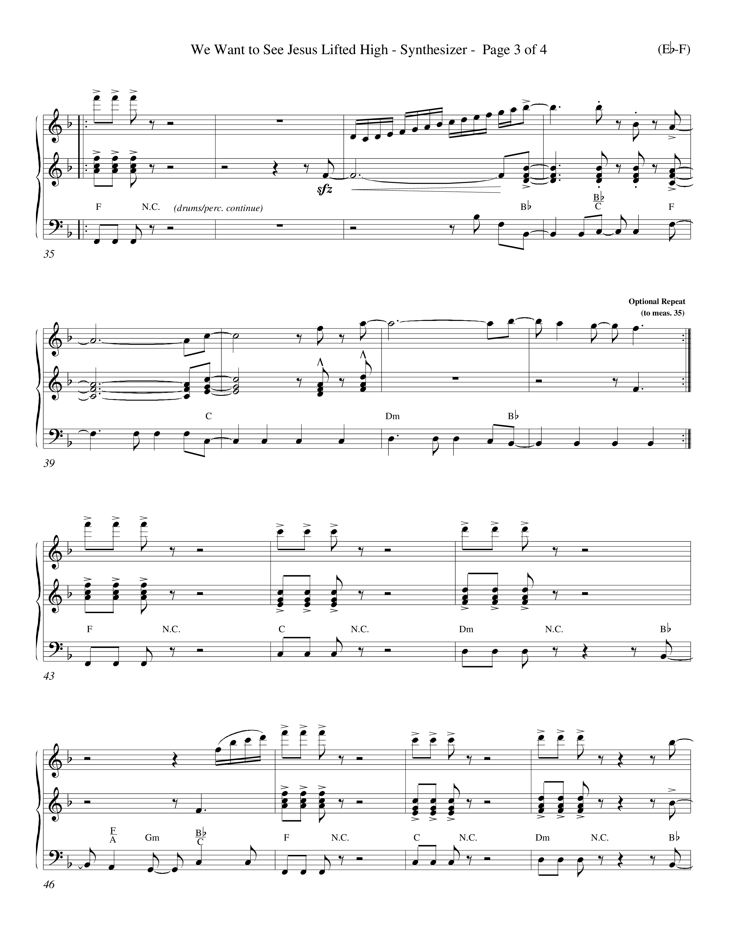 We Want To See Jesus Lifted High (Choral Anthem SATB) Synth (Word Music Choral / Orch. Keith Wilbanks / Orch. Keith Christopher)