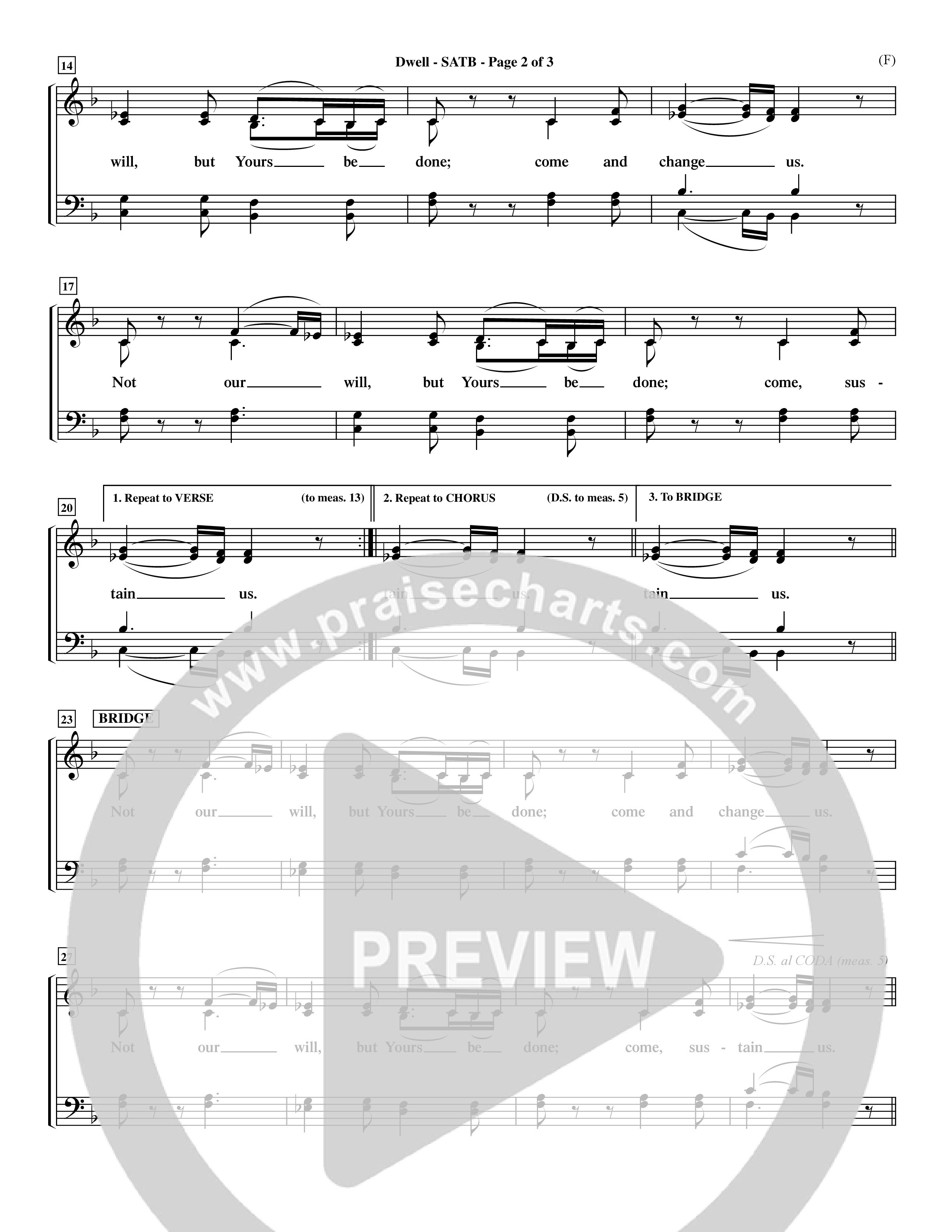 Dwell (Choral Anthem SATB) Choir Sheet (SATB) (Word Music Choral / Orch. Michael Lawrence)