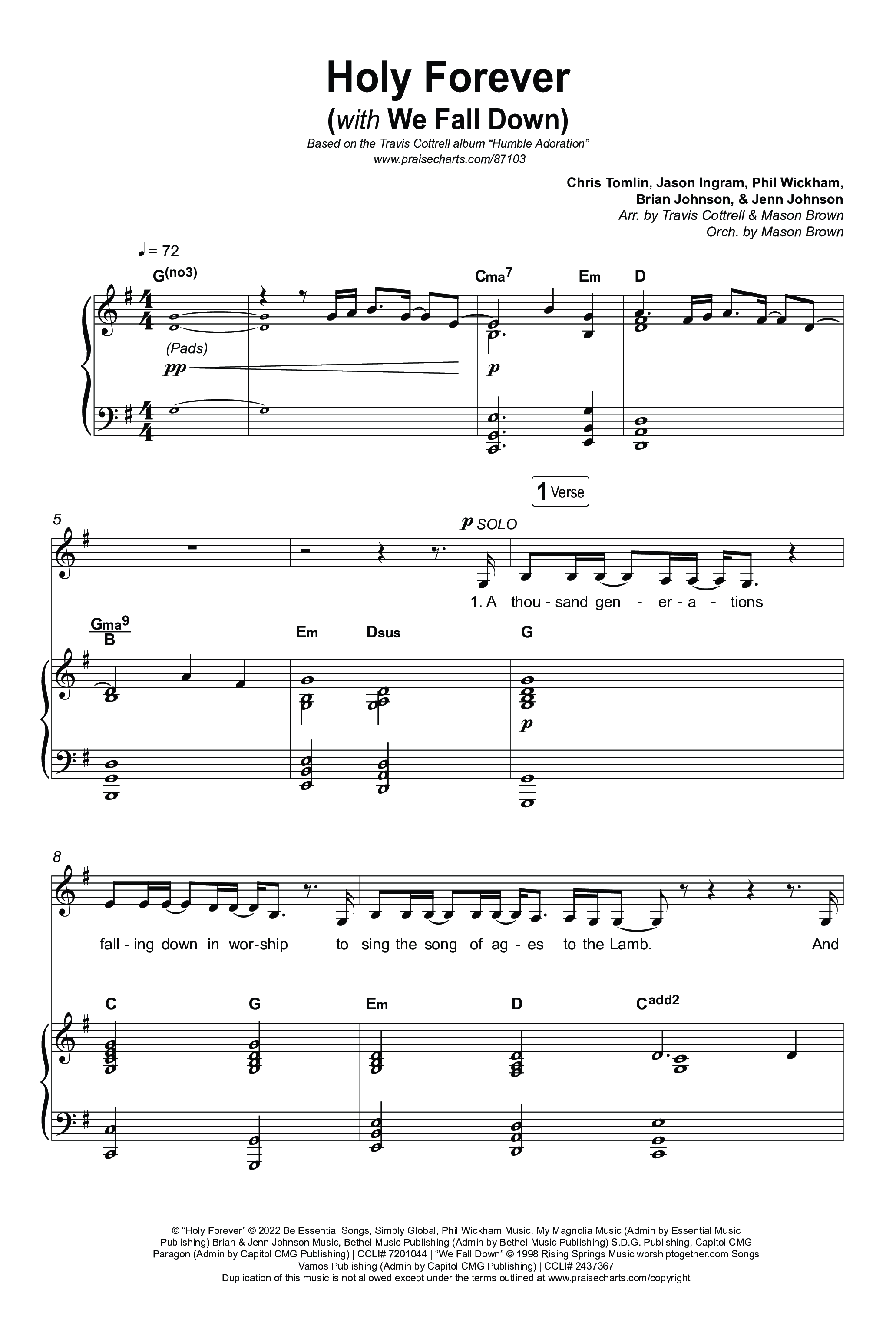 Humble Adoration (7 Song Choral Collection) Song 5 (Octavo SATB) (Travis Cottrell / Brooke Voland / Cheryl Stark / Skye Reedy / Arr. Mason Brown)
