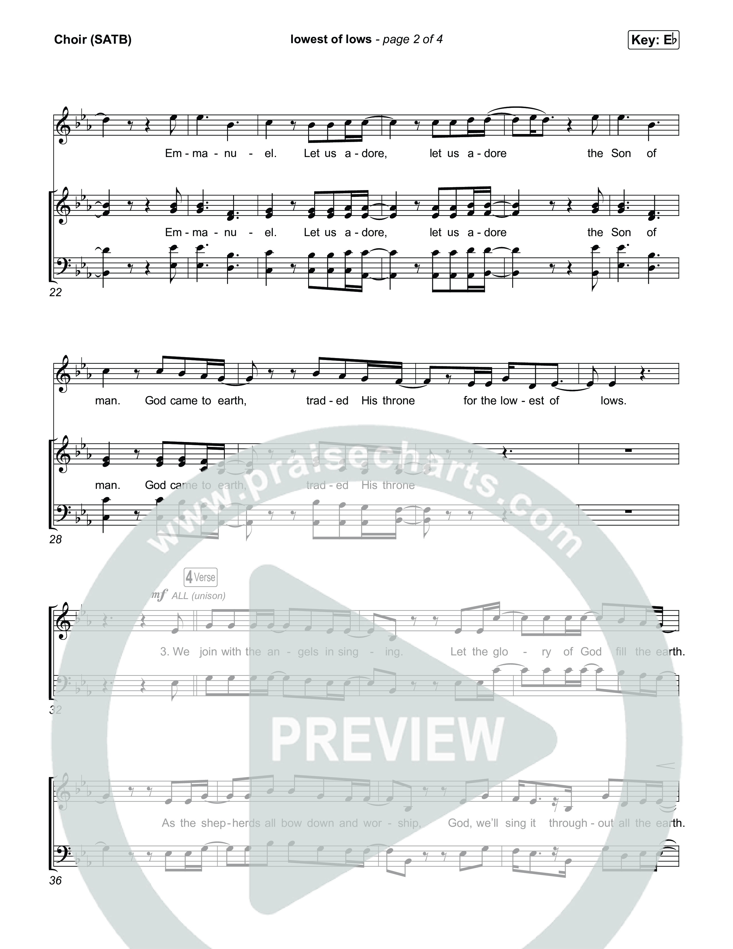 lowest of lows Choir Sheet (SATB) (Josiah Queen)
