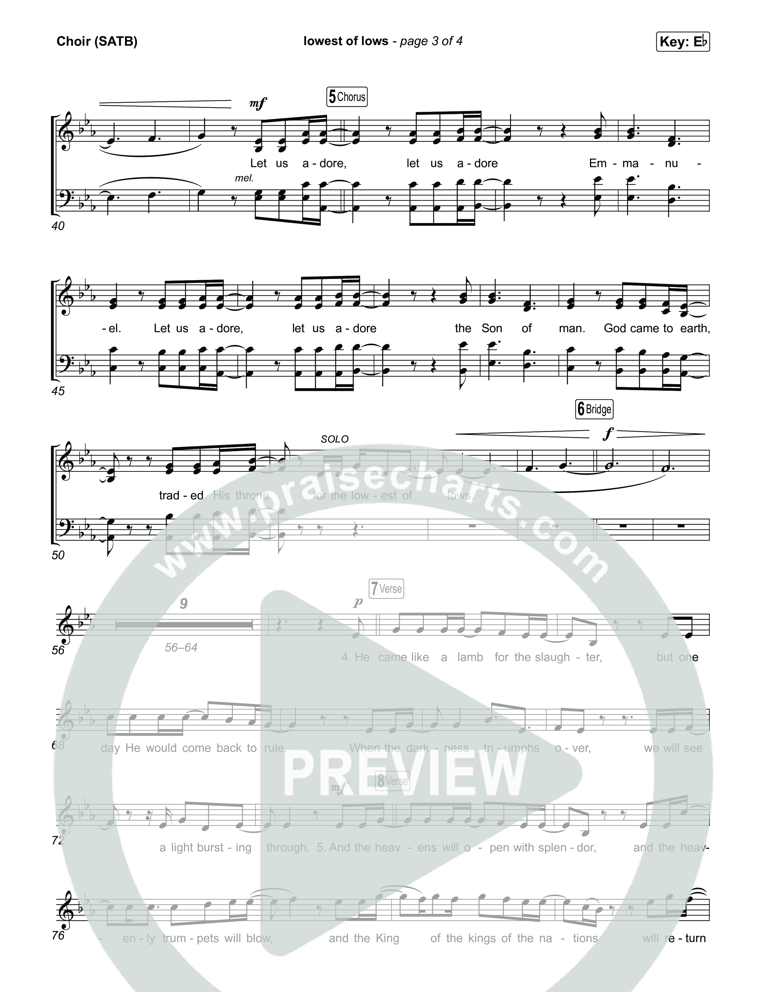 lowest of lows Choir Sheet (SATB) (Josiah Queen)