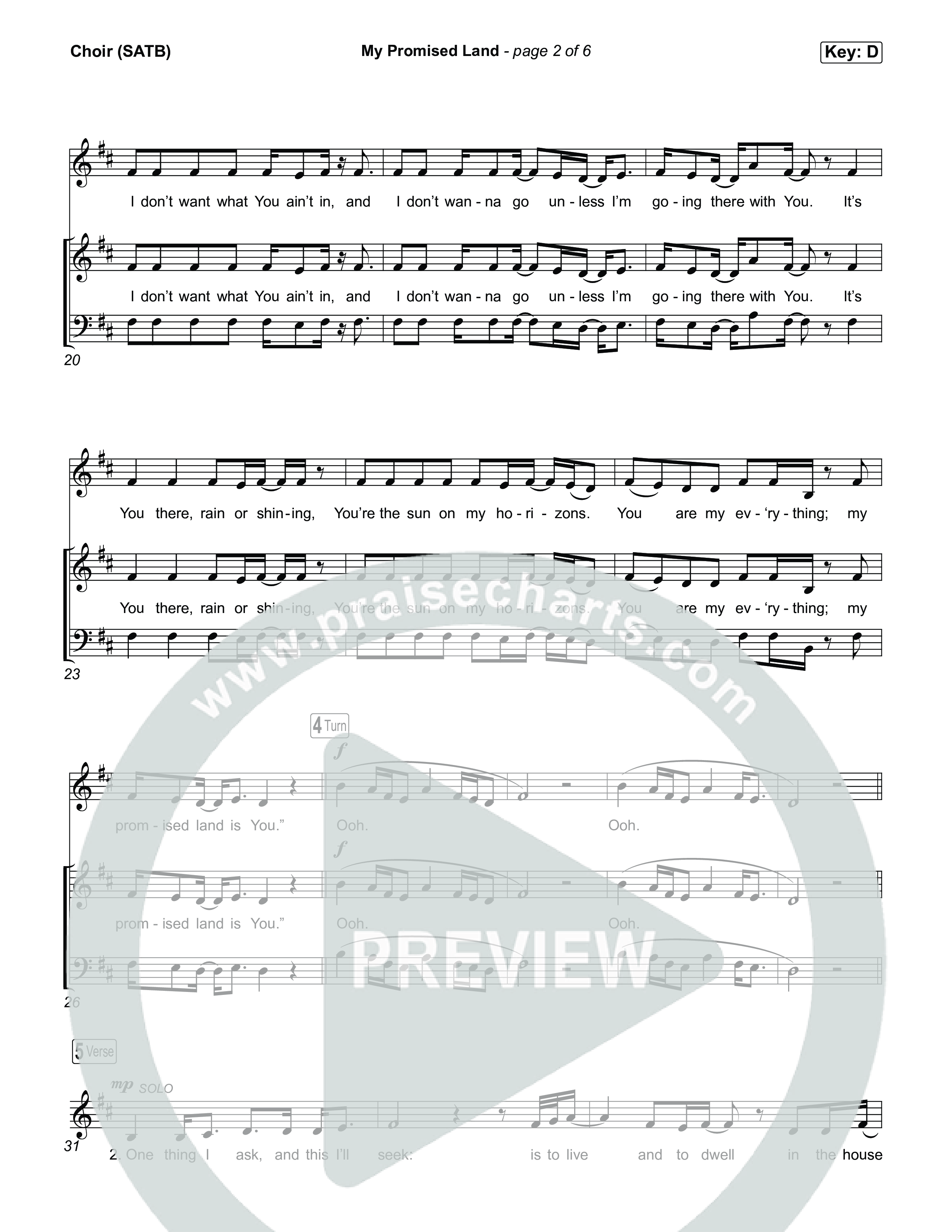 My Promised Land Choir Sheet (SATB) (Josiah Queen)