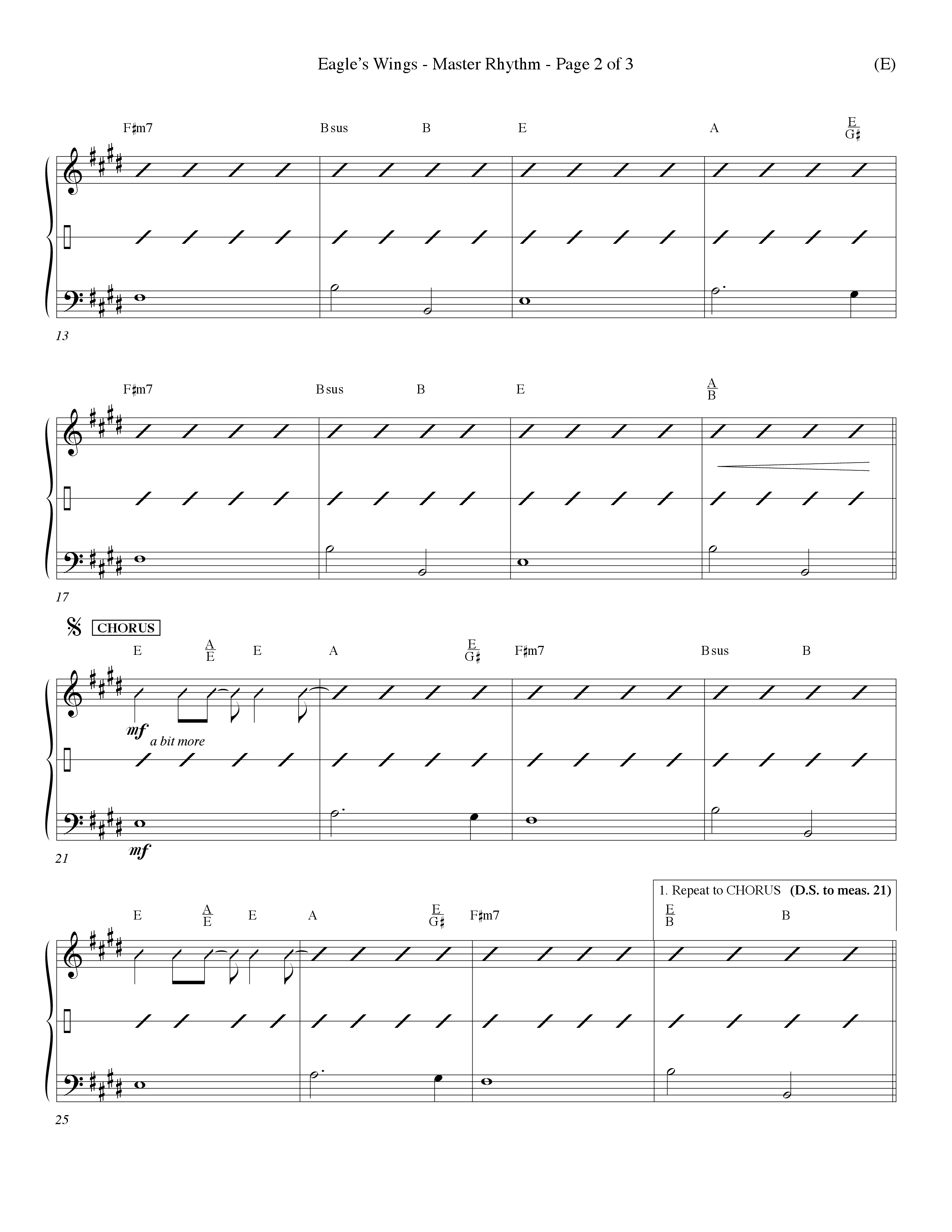 Eagle's Wings (Choral Anthem SATB) Rhythm Chart (Word Music Choral / Arr. Dave Williamson)
