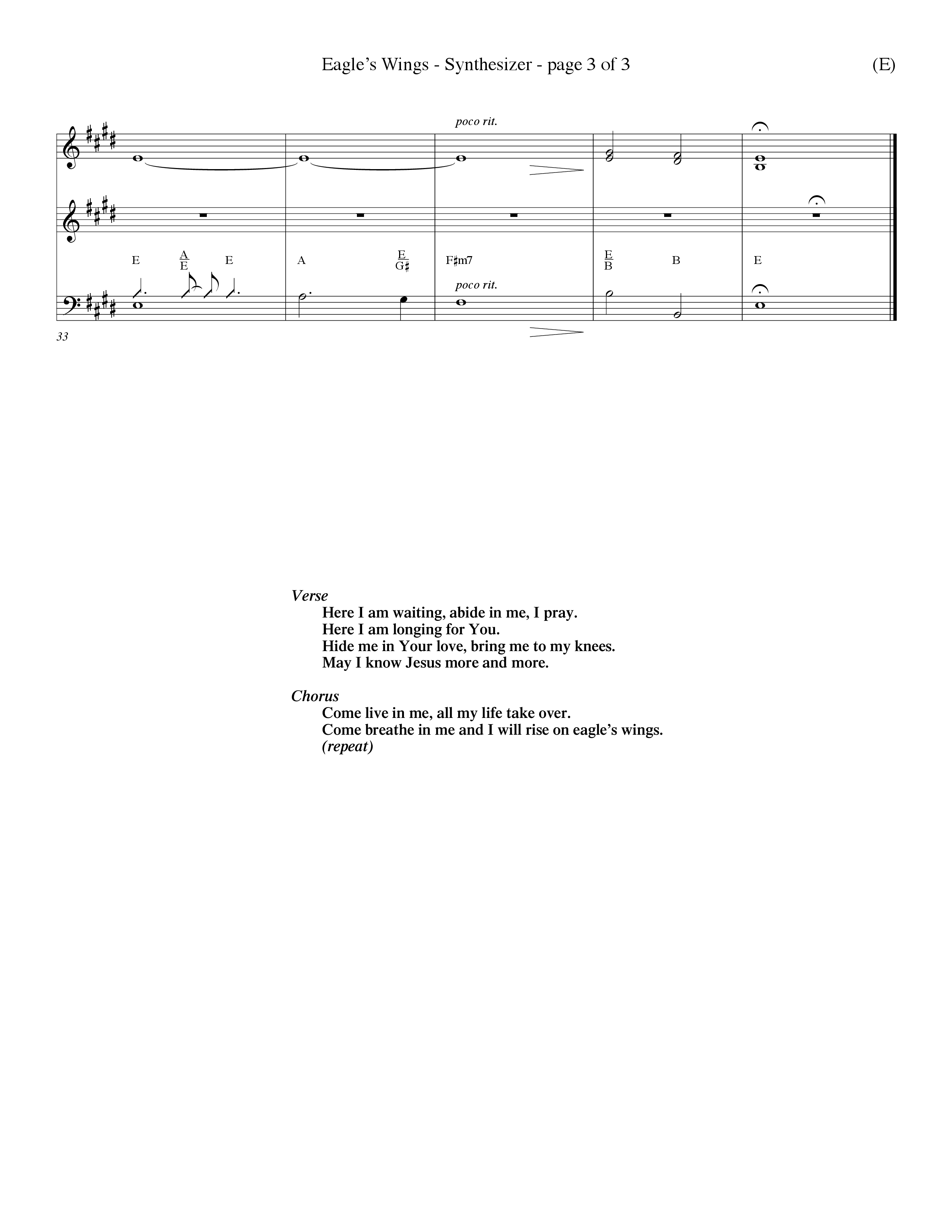 Eagle's Wings (Choral Anthem SATB) Synth (Word Music Choral / Arr. Dave Williamson)