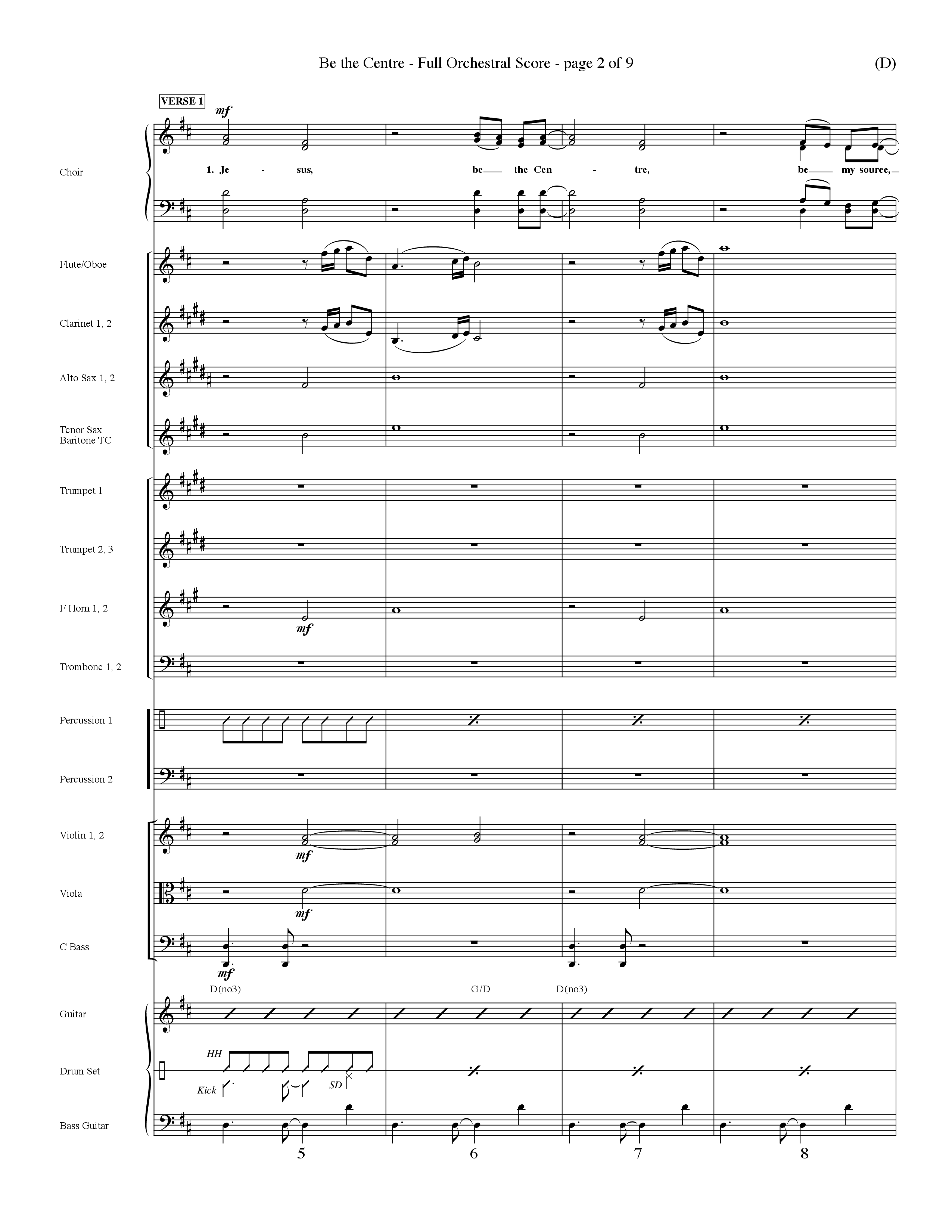 Be The Centre (Choral Anthem SATB) Orchestration (Word Music Choral / Arr. Dave Williamson)