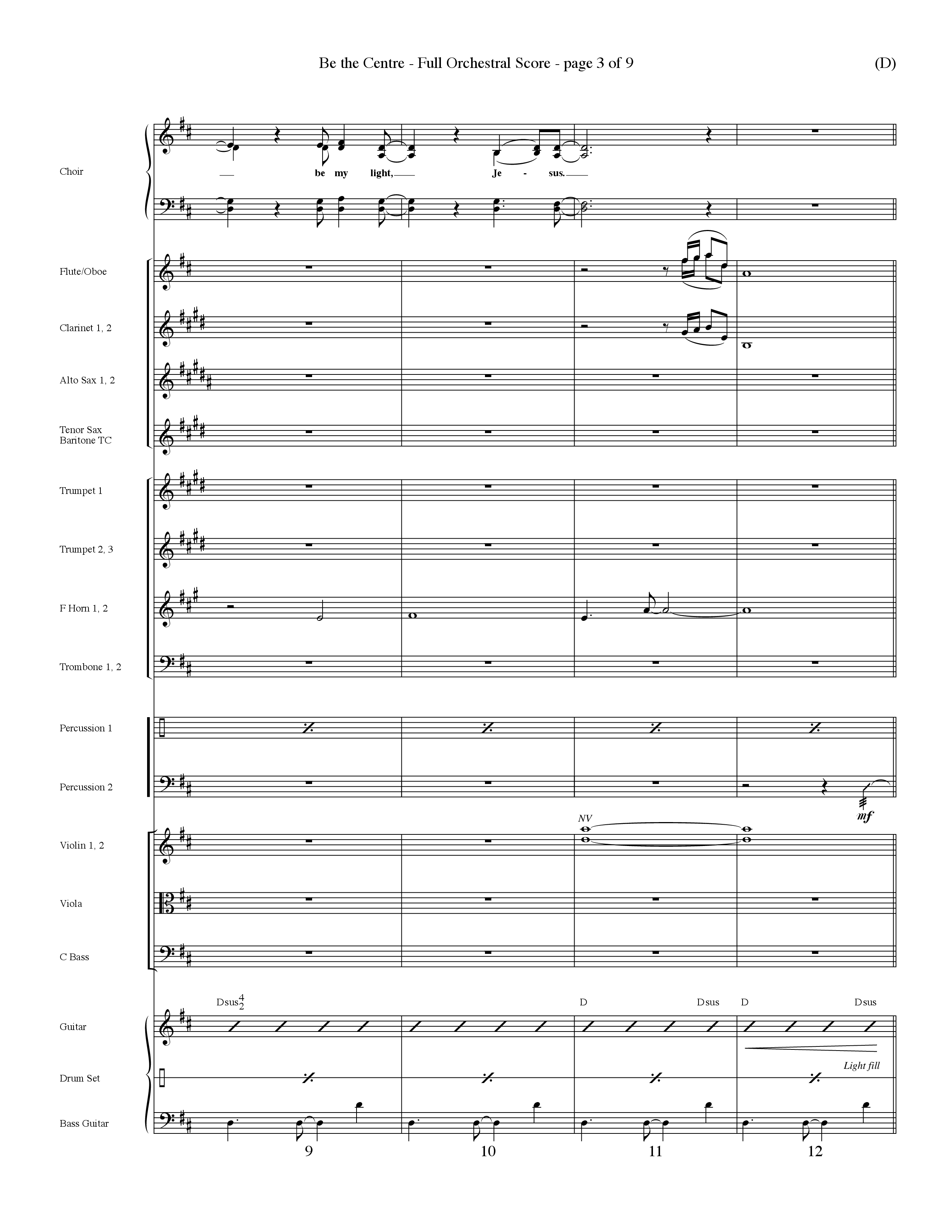 Be The Centre (Choral Anthem SATB) Orchestration (Word Music Choral / Arr. Dave Williamson)