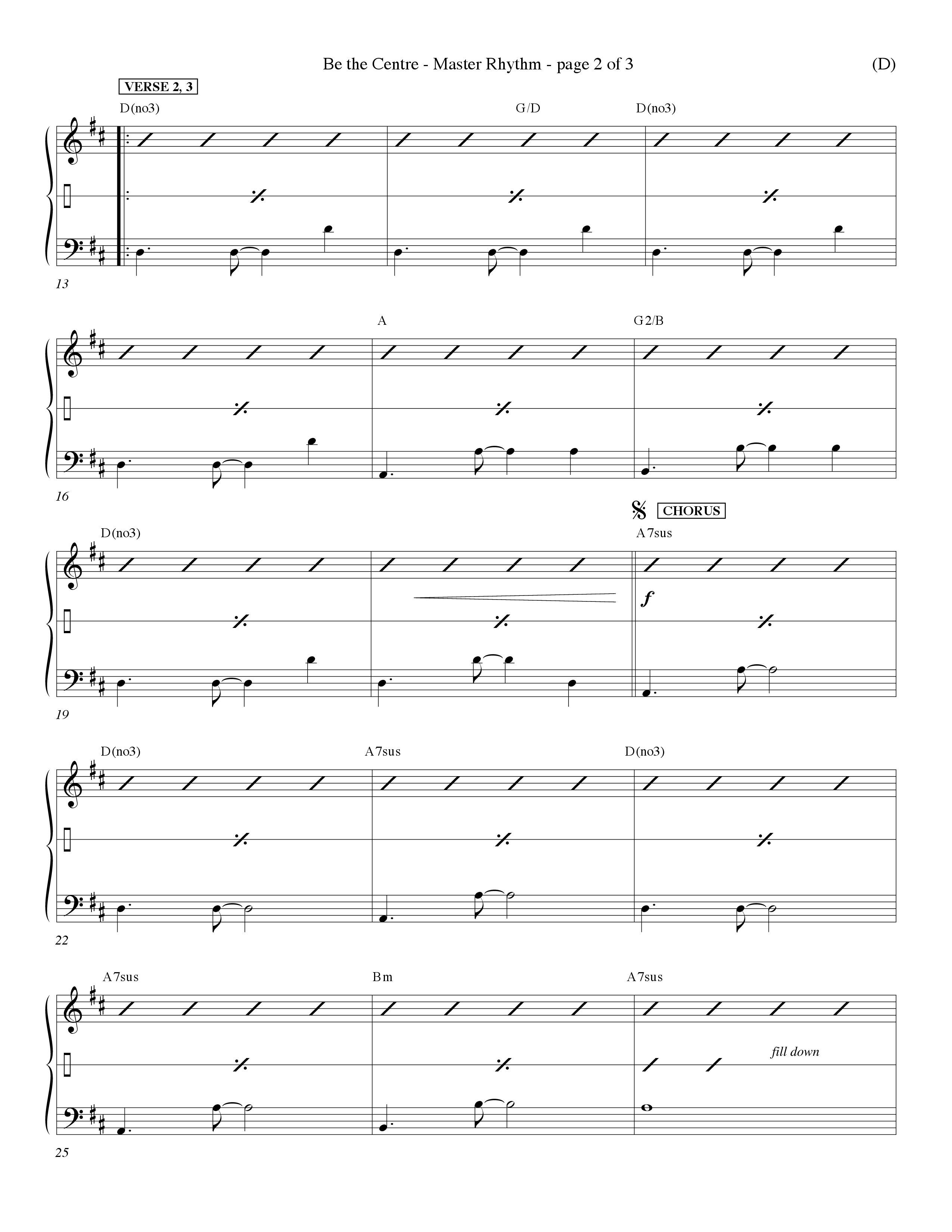 Be The Centre (Choral Anthem SATB) Rhythm Chart (Word Music Choral / Arr. Dave Williamson)
