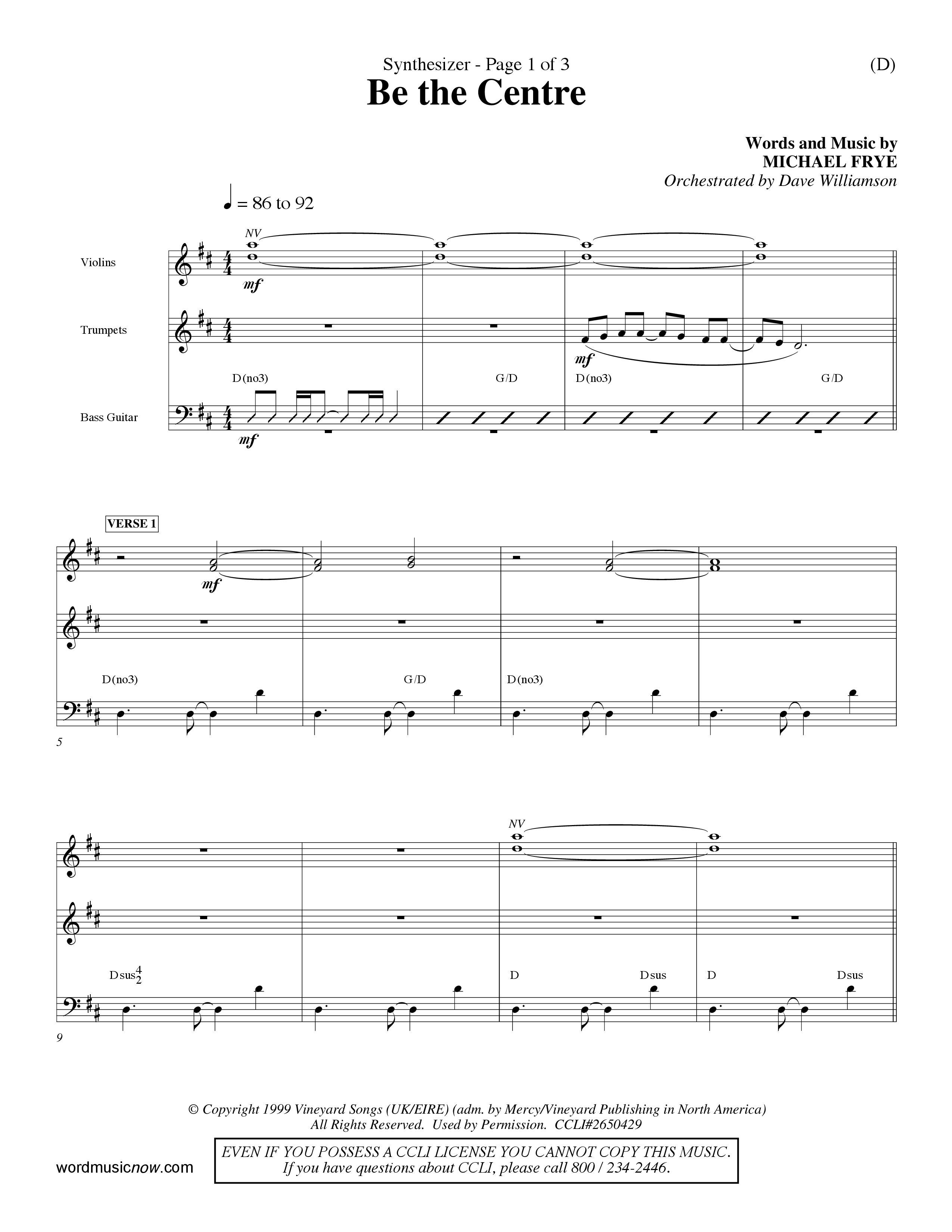 Be The Centre (Choral Anthem SATB) Synth (Word Music Choral / Arr. Dave Williamson)
