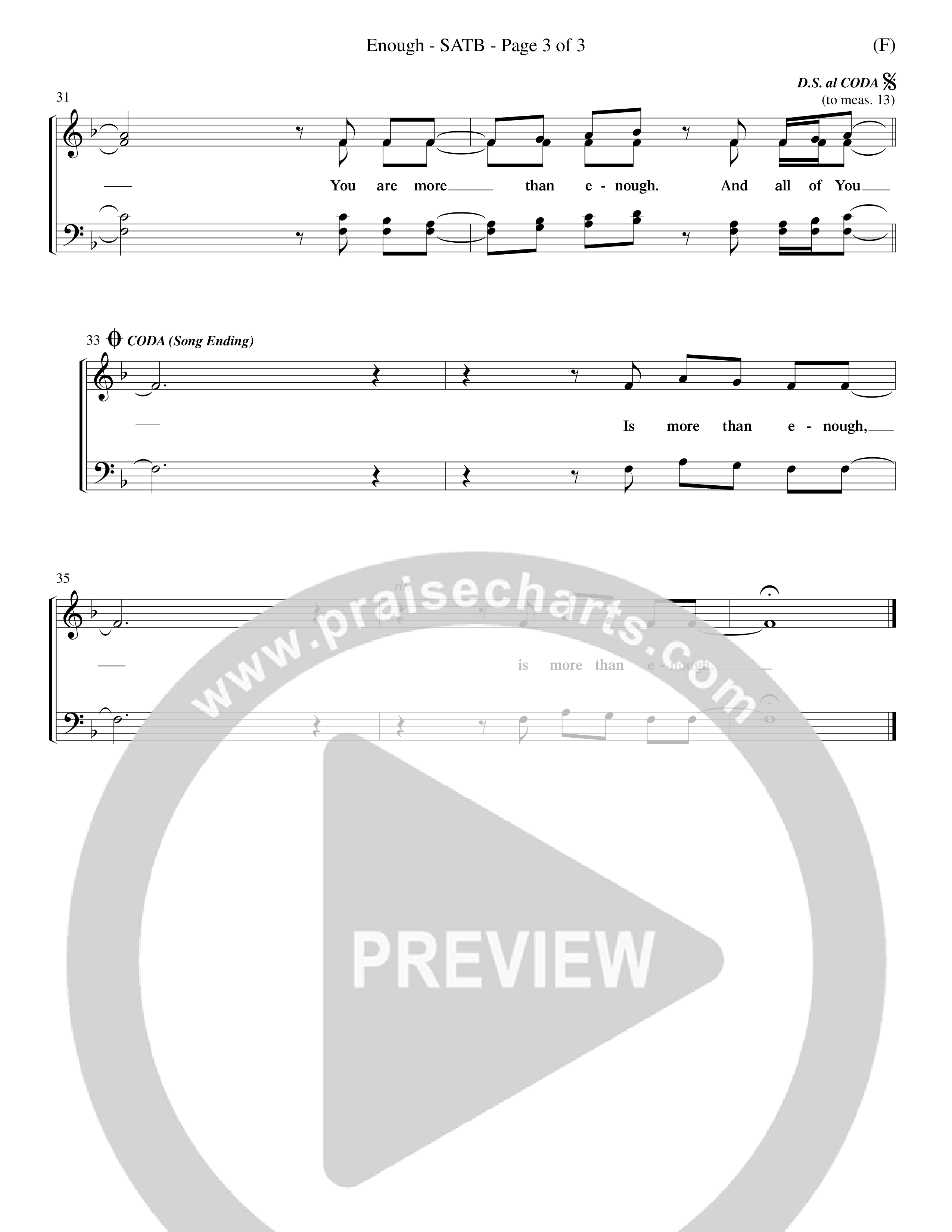 Enough (Choral Anthem SATB) Choir Sheet (SATB) (Word Music Choral / Arr. Dan Goeller)