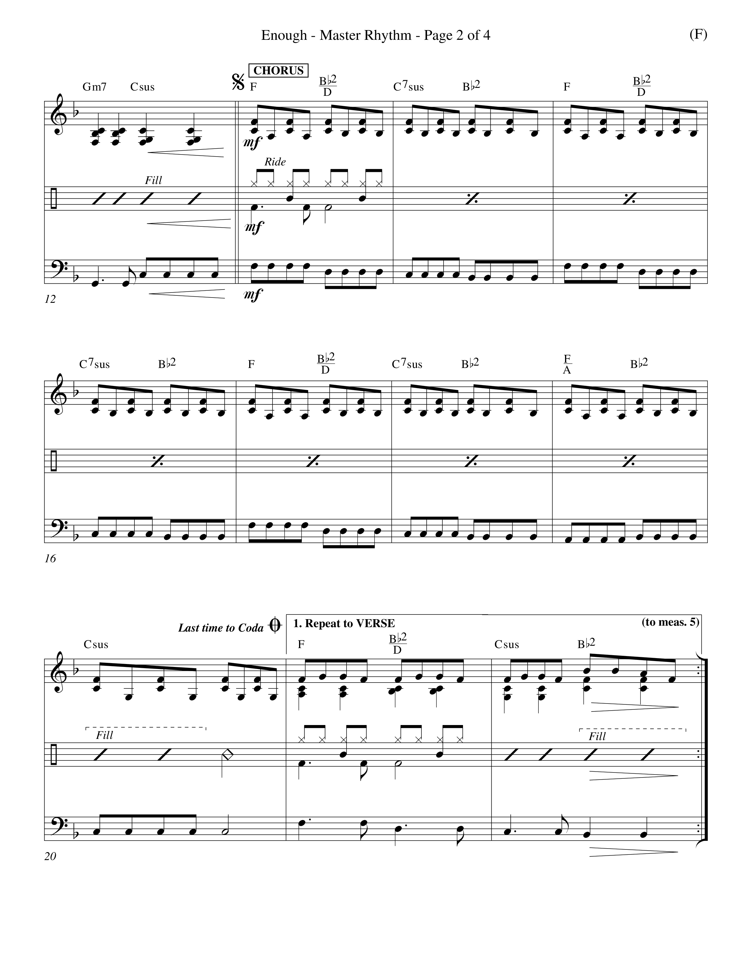 Enough (Choral Anthem SATB) Rhythm Chart (Word Music Choral / Arr. Dan Goeller)
