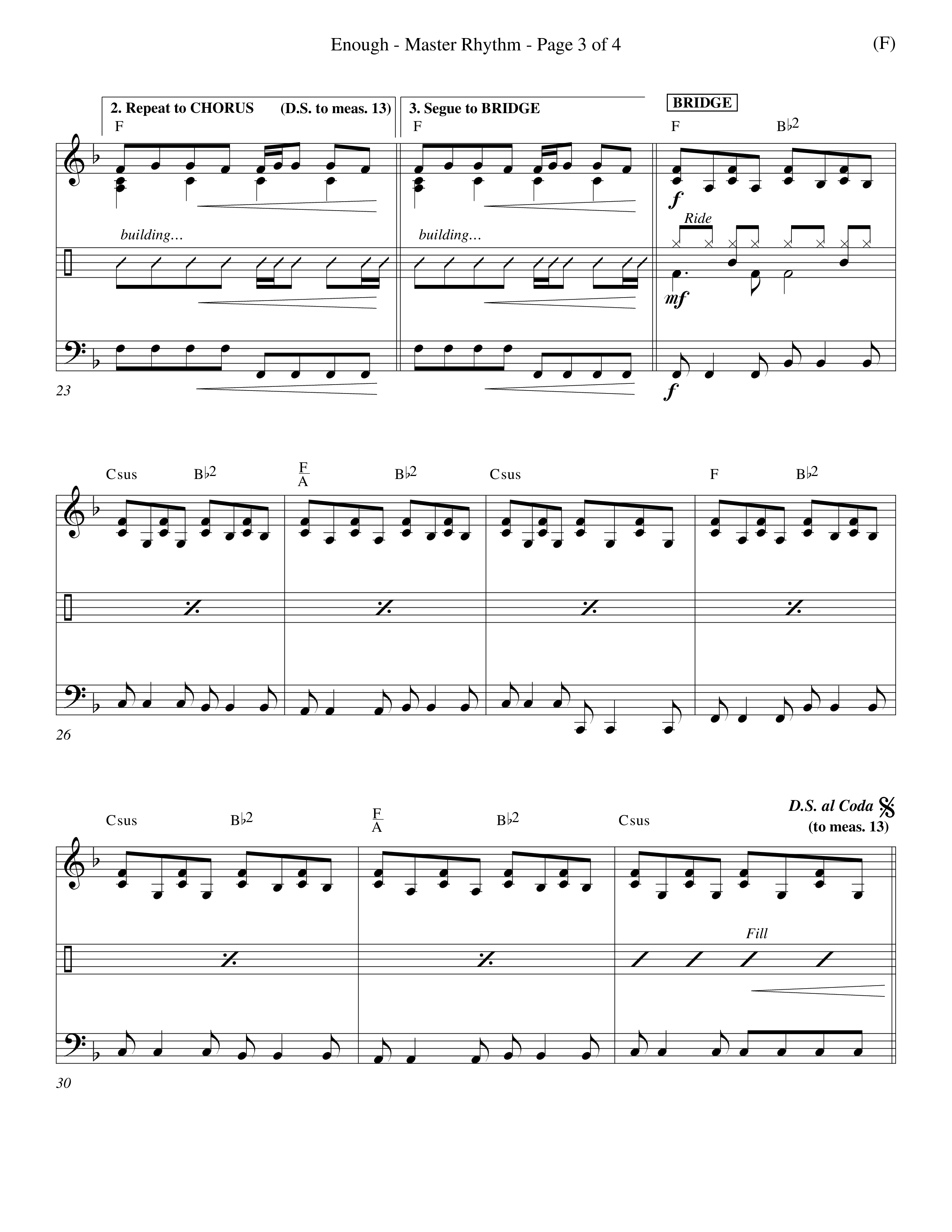 Enough (Choral Anthem SATB) Rhythm Chart (Word Music Choral / Arr. Dan Goeller)