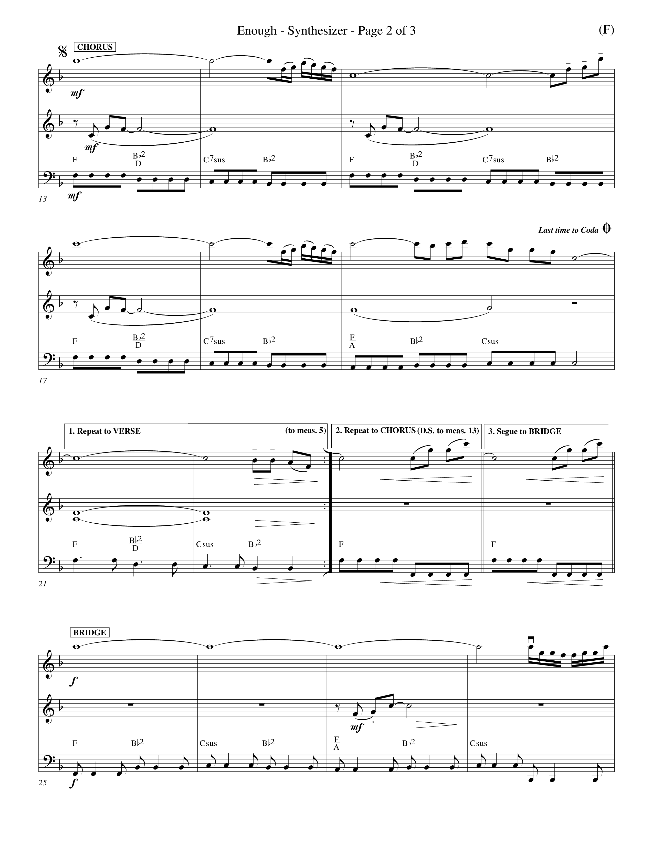 Enough (Choral Anthem SATB) Synth (Word Music Choral / Arr. Dan Goeller)