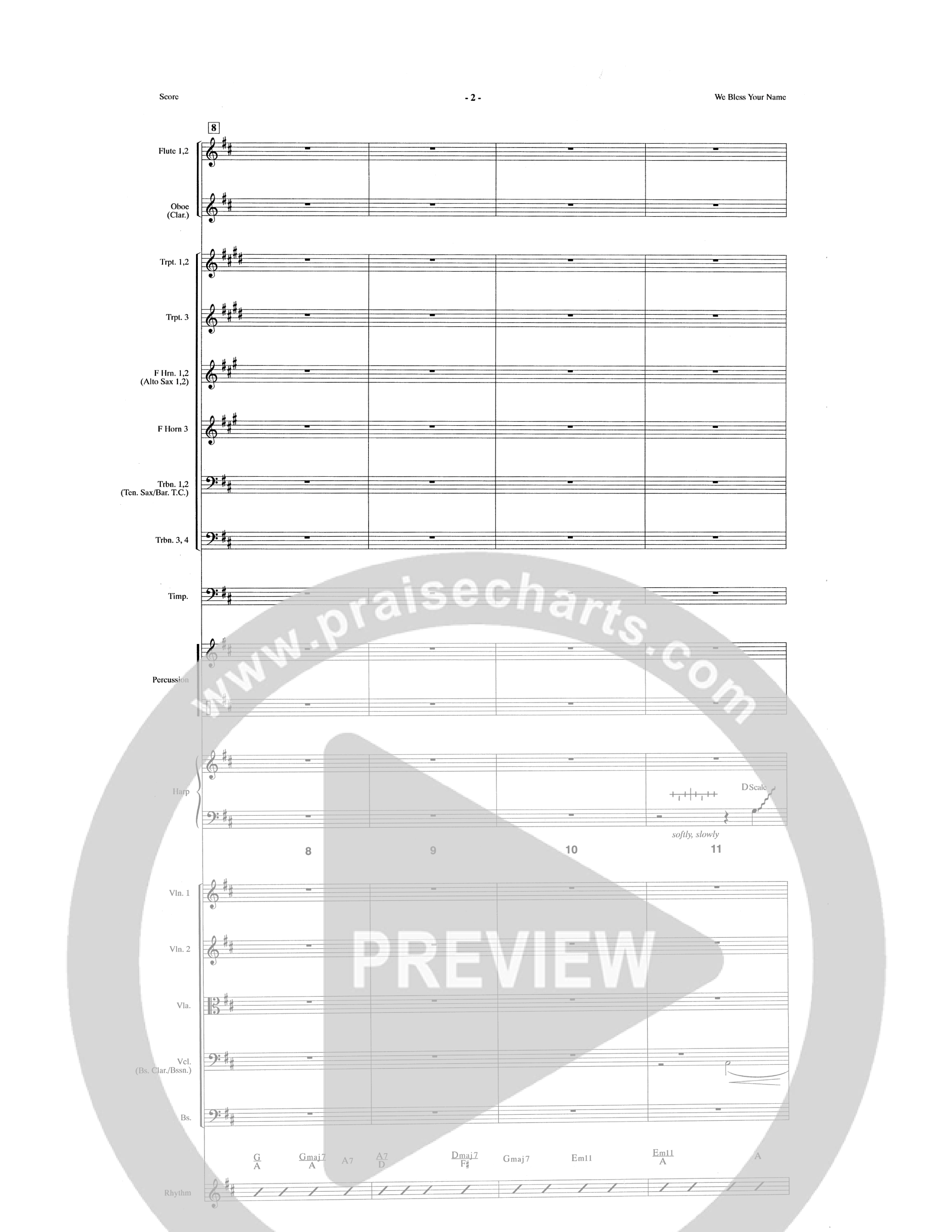 We Bless Your Name (Choral Anthem SATB) Conductor's Score (The Brooklyn Tabernacle Choir / Arr. Carol Cymbala / Orch. Lari Goss)
