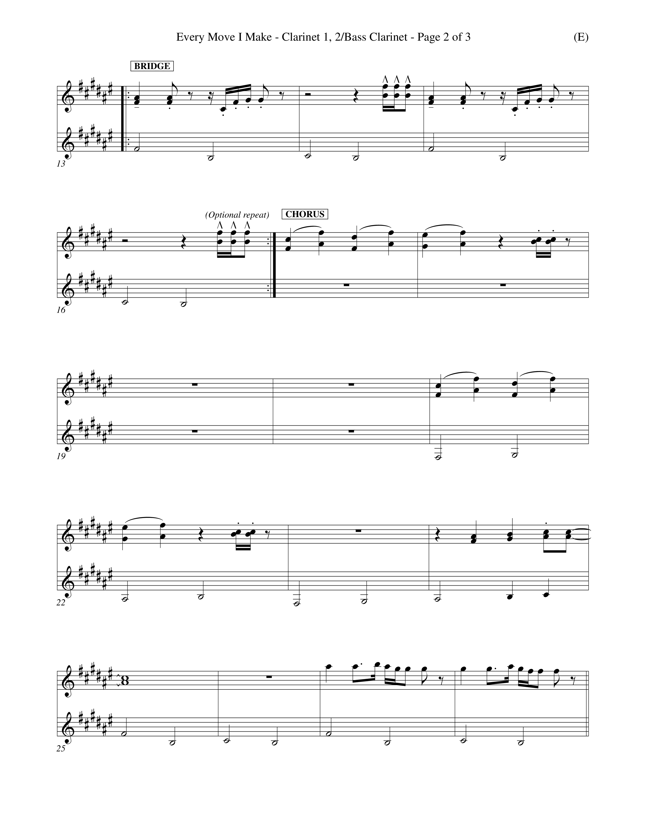 Every Move I Make (Choral Anthem SATB) Clarinet 1/2, Bass Clarinet (Word Music Choral / Arr. Keith Christopher)