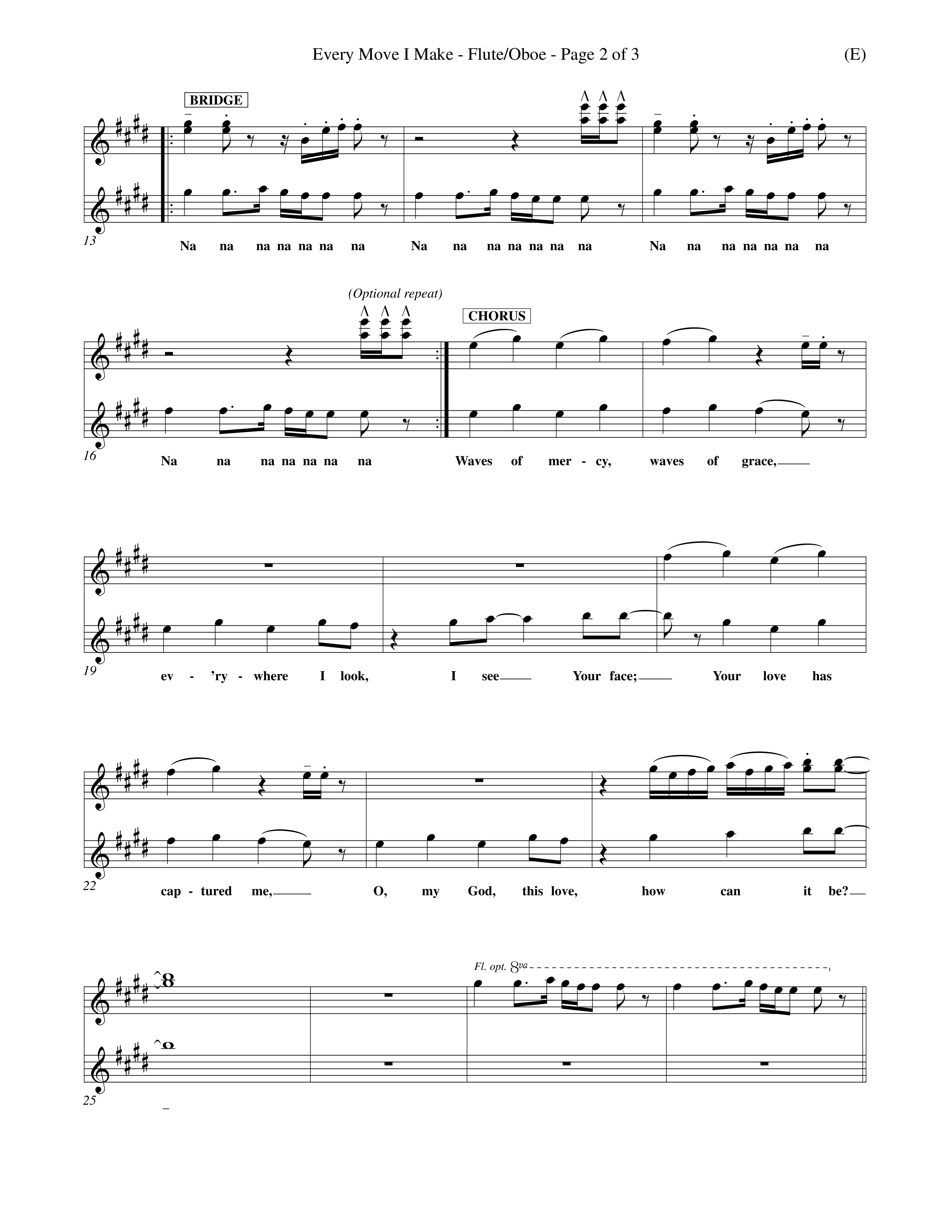 Every Move I Make (Choral Anthem SATB) Flute/Oboe (Word Music Choral / Arr. Keith Christopher)