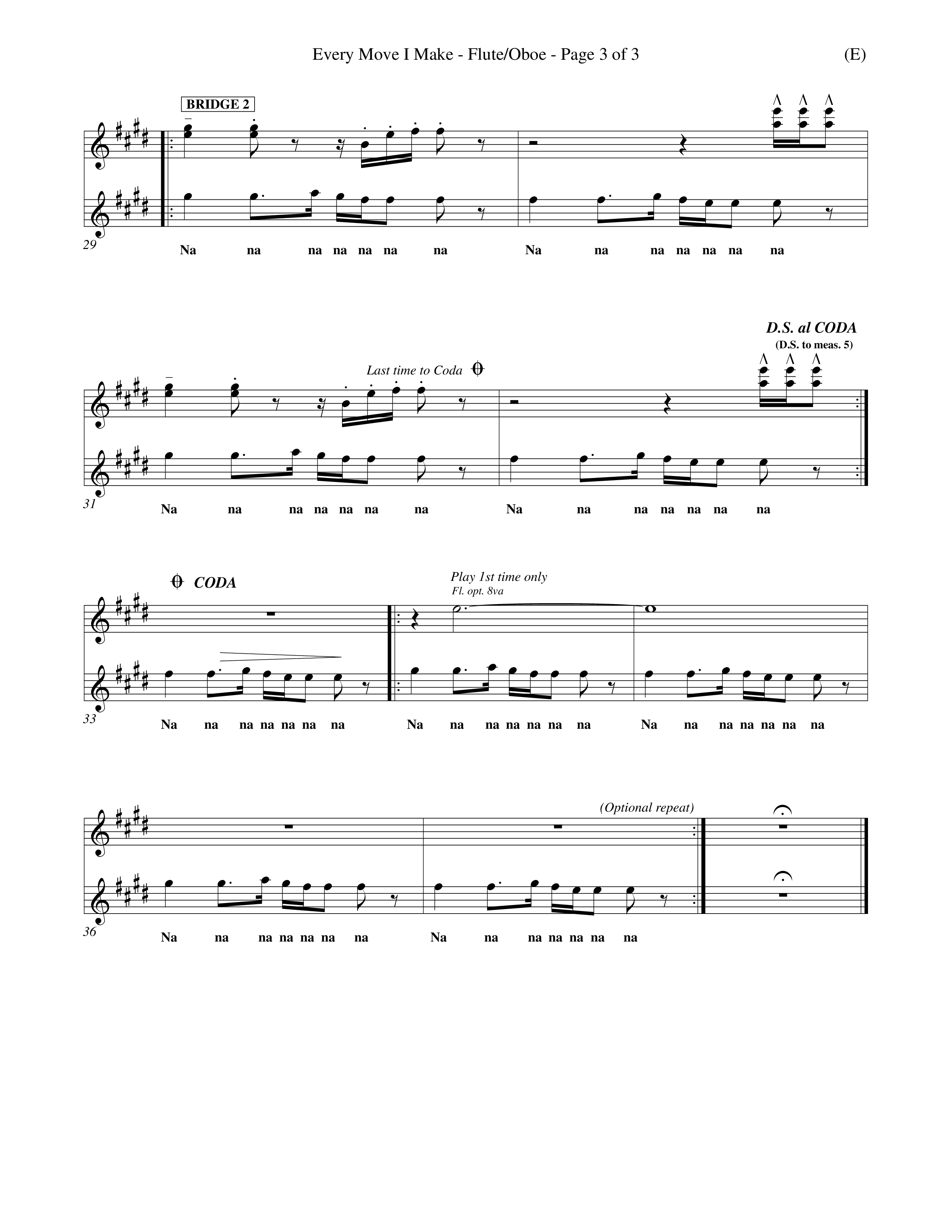 Every Move I Make (Choral Anthem SATB) Flute/Oboe (Word Music Choral / Arr. Keith Christopher)